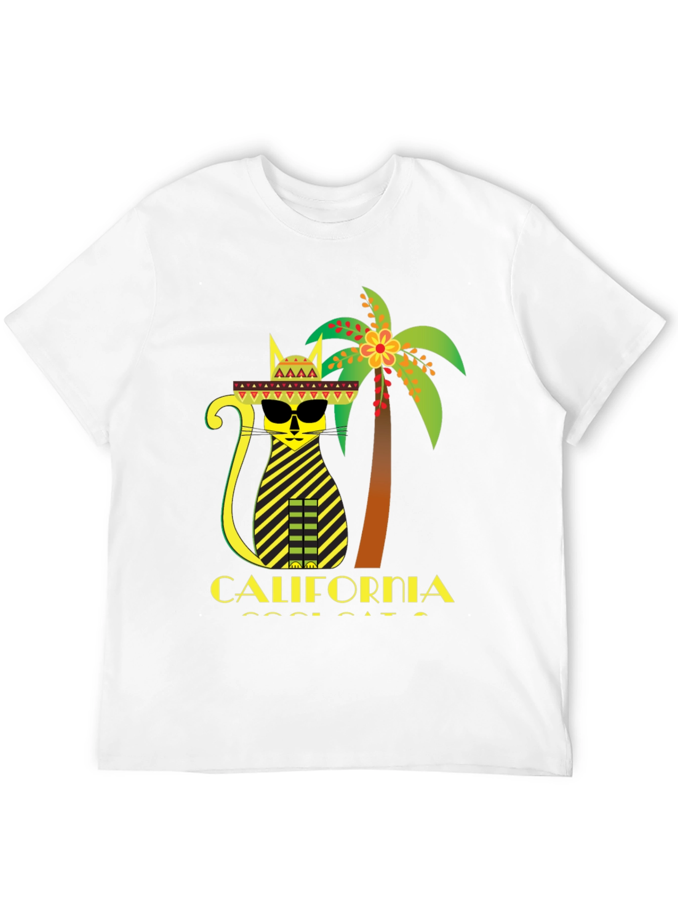 California Cool Cat T-Shirt - Black Graphic Tee