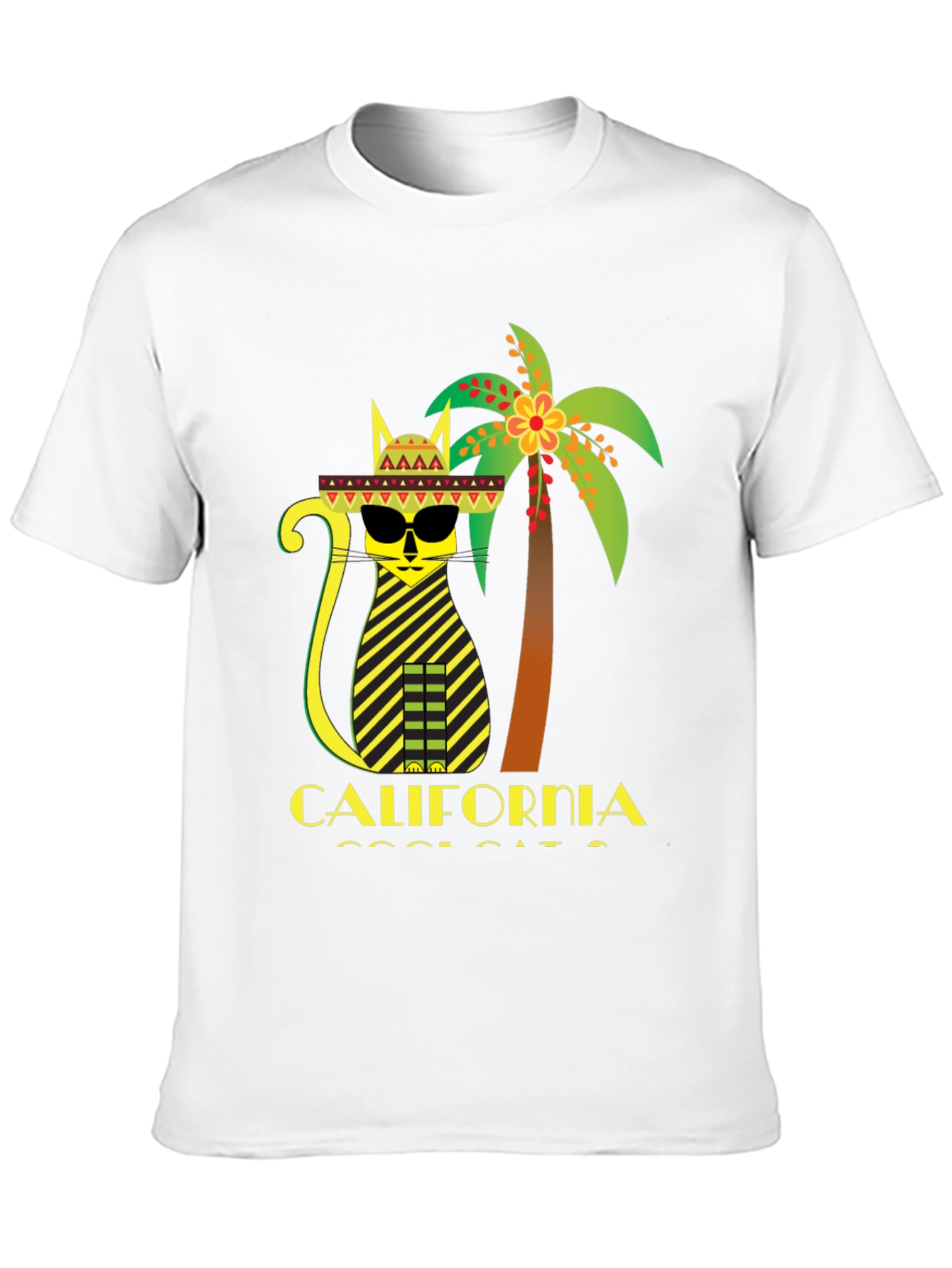 California Cool Cat T-Shirt - Black Graphic Tee