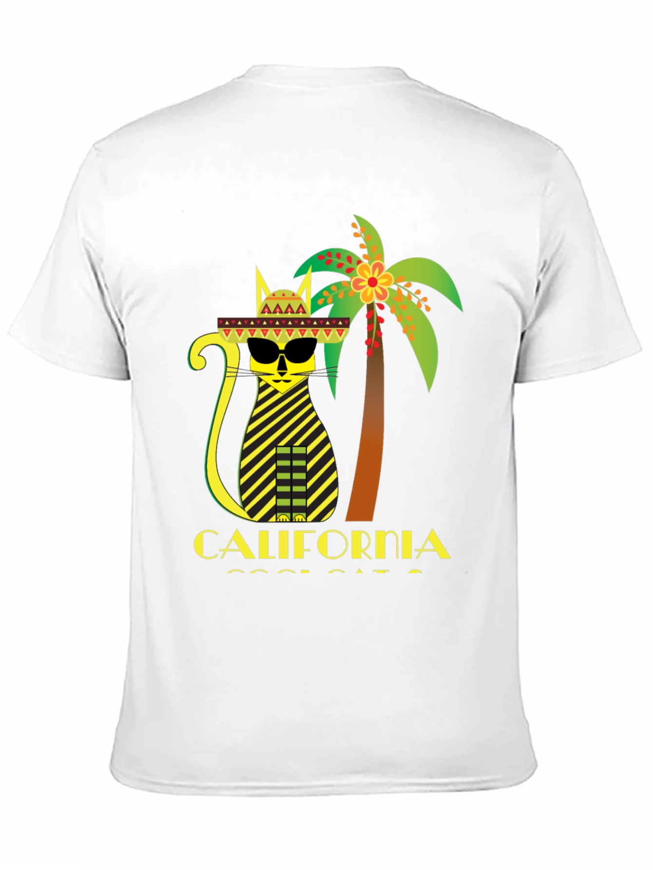 California Cool Cat T-Shirt - Black Graphic Tee