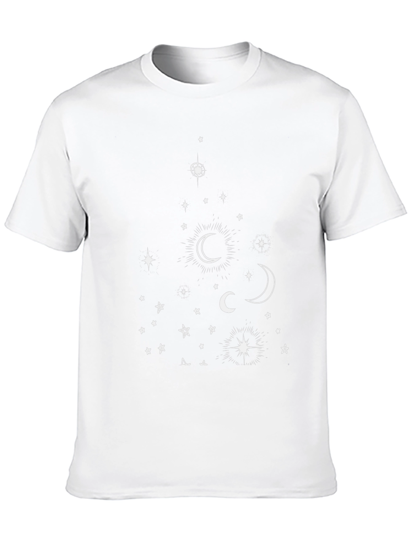 Celestial Print T-Shirt - Black Cotton Tee