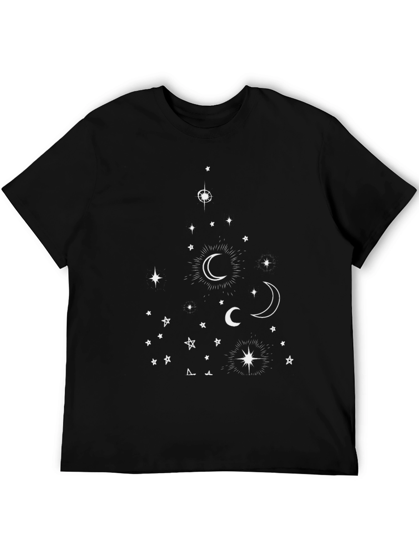 Celestial Print T-Shirt - Black Cotton Tee