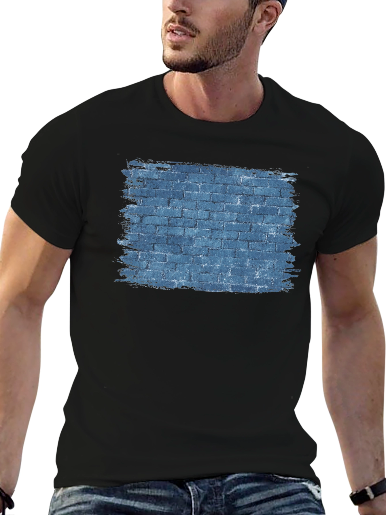 Brick Wall Graphic Tee - Mens Black T-Shirt