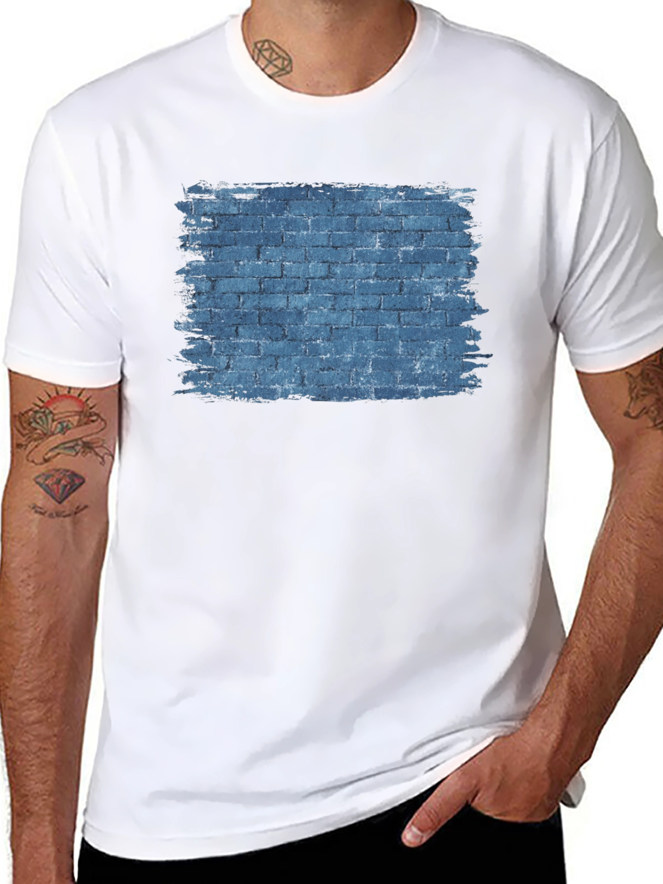 Brick Wall Graphic Tee - Mens Black T-Shirt