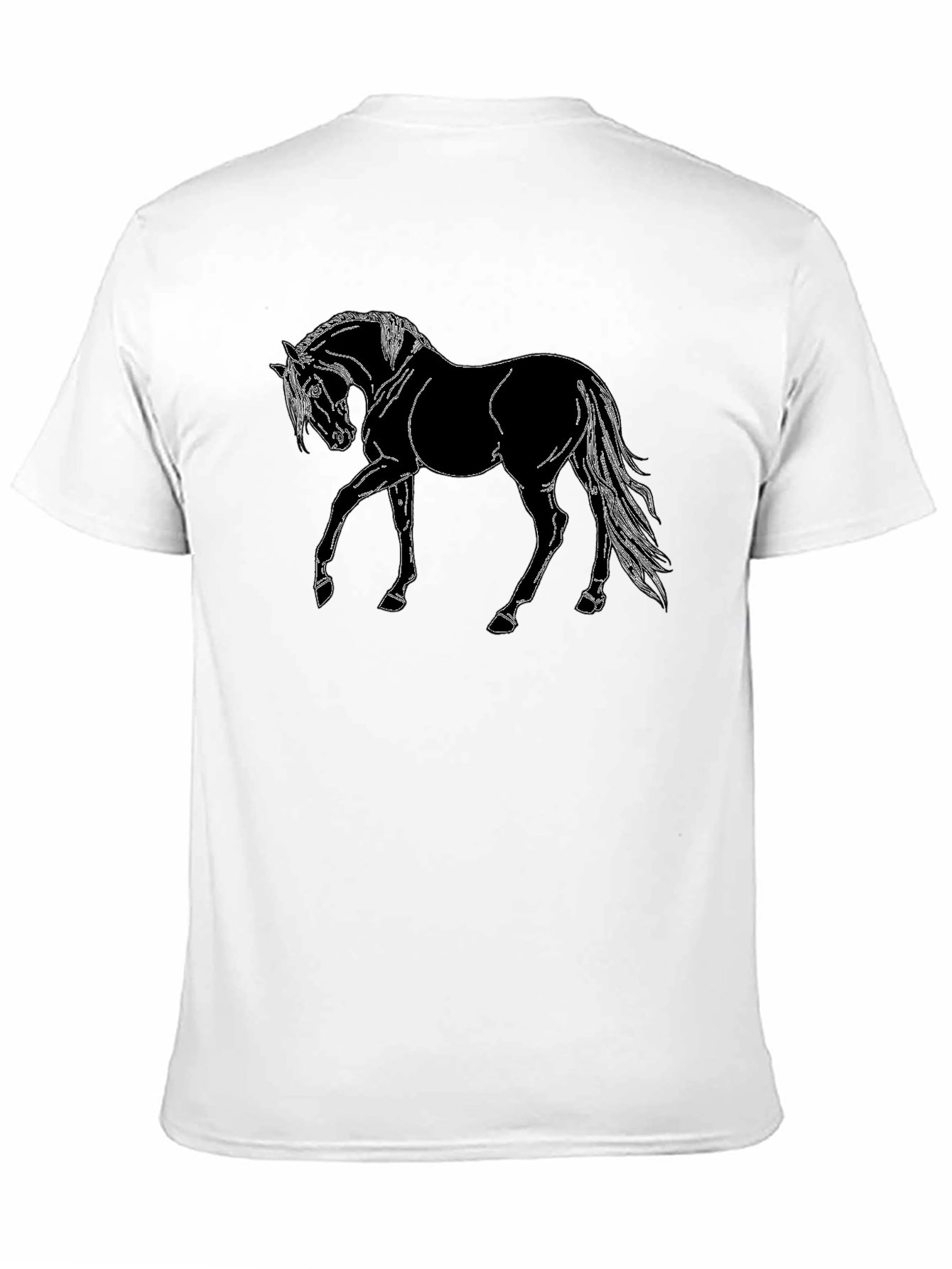 Mens Black Horse Graphic T-Shirt