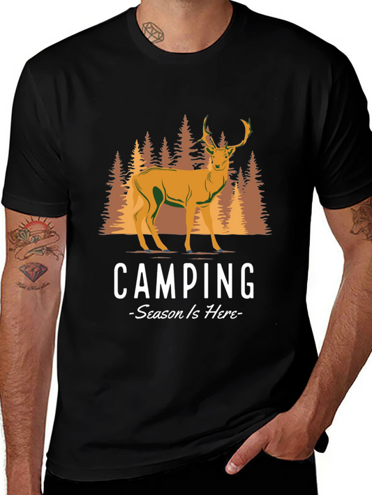 Camping Season Deer Graphic Tee