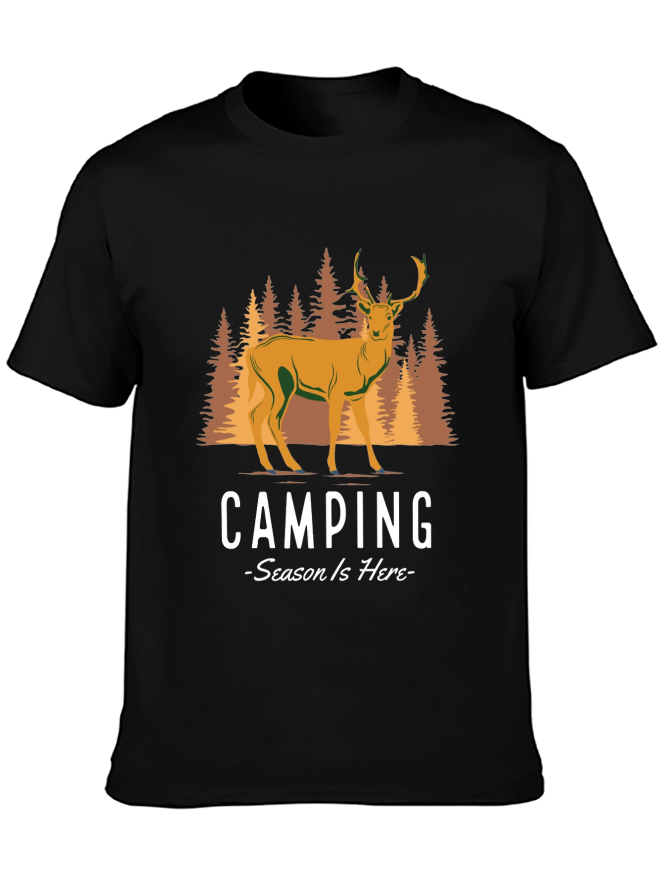 Camping Season Deer Graphic Tee