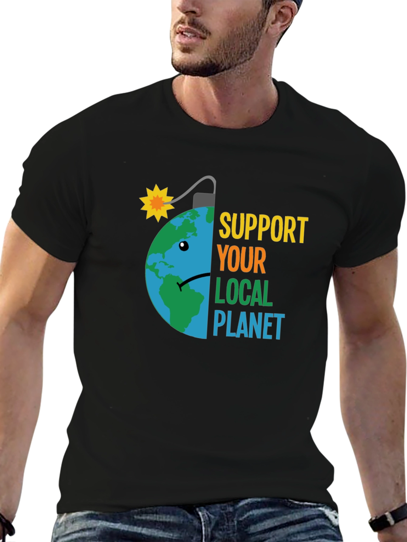 Support Your Local Planet Earth Bomb Tee