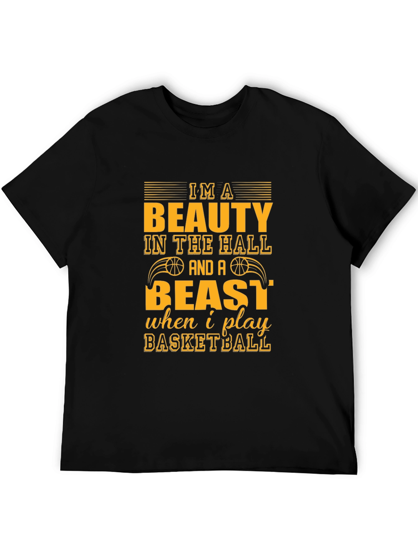 Basketball Beauty and Beast Graphic Tee