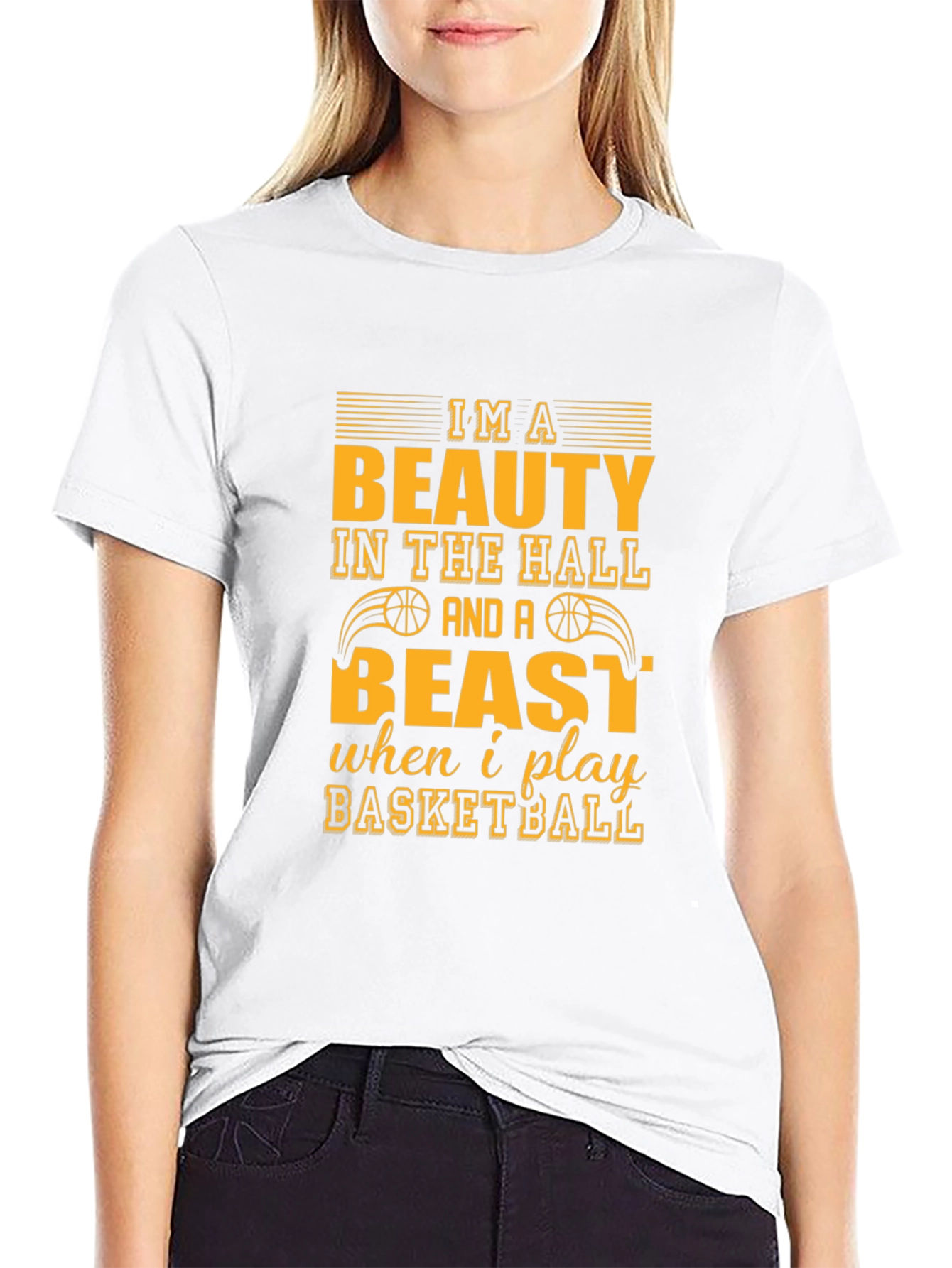Basketball Beauty and Beast Graphic Tee