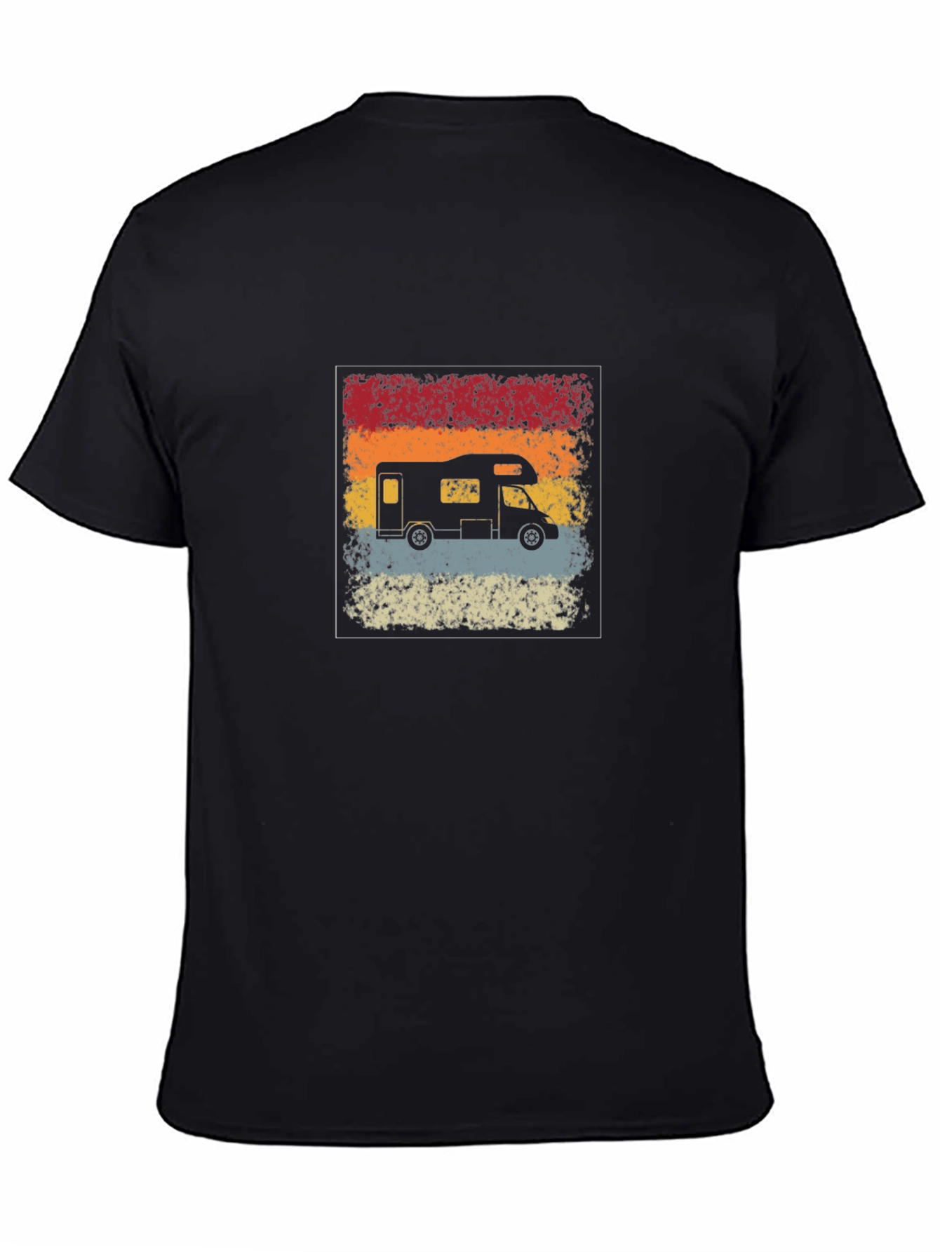 Retro RV Camper Graphic T-Shirt - Black