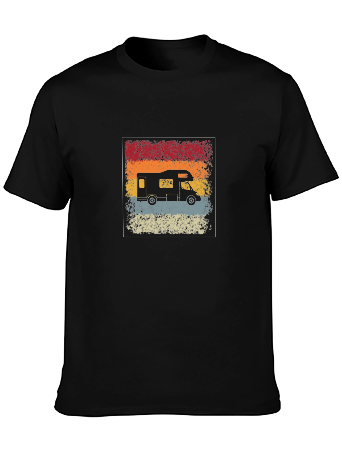 Retro RV Camper Graphic T-Shirt - Black