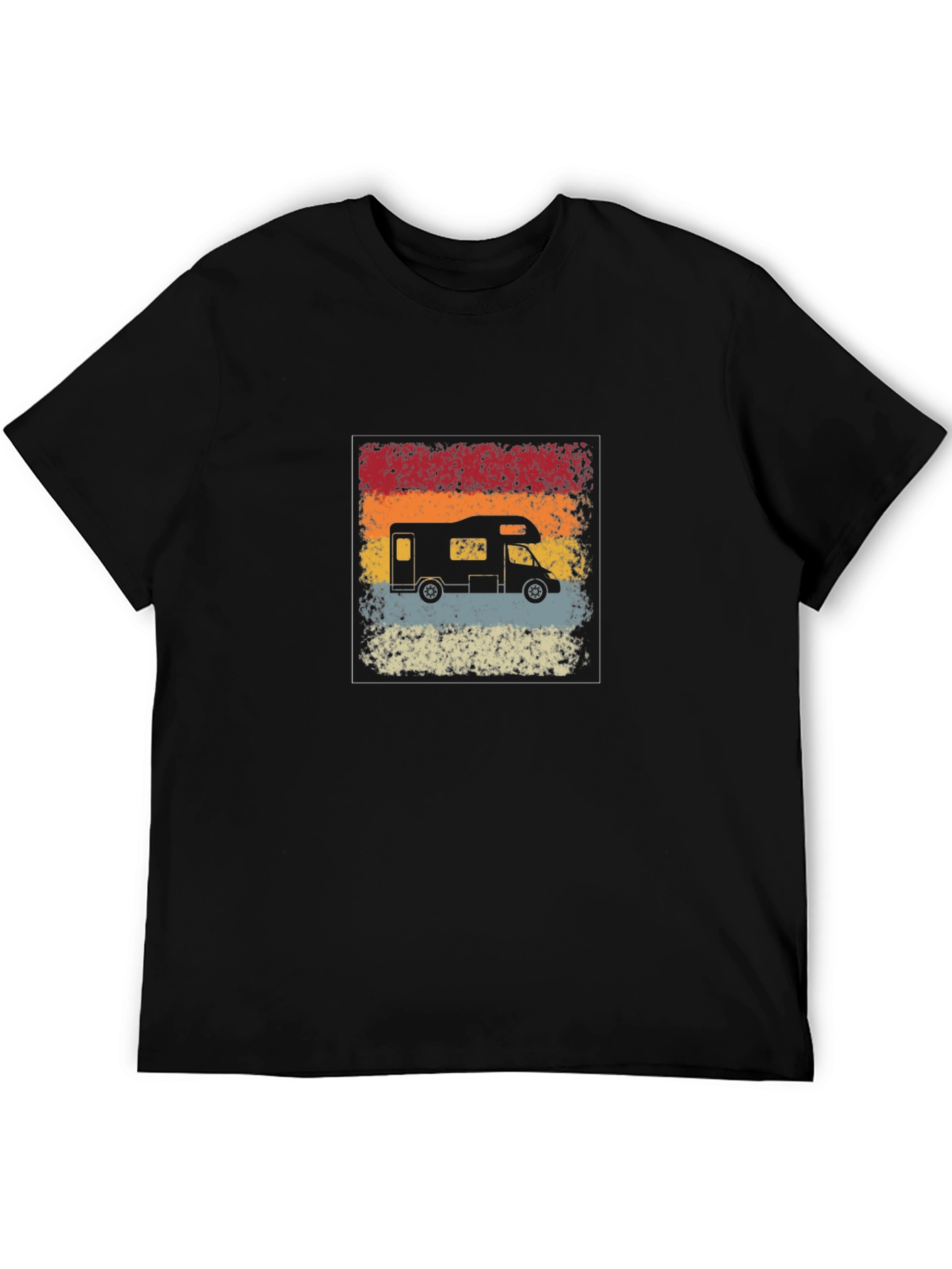 Retro RV Camper Graphic T-Shirt - Black