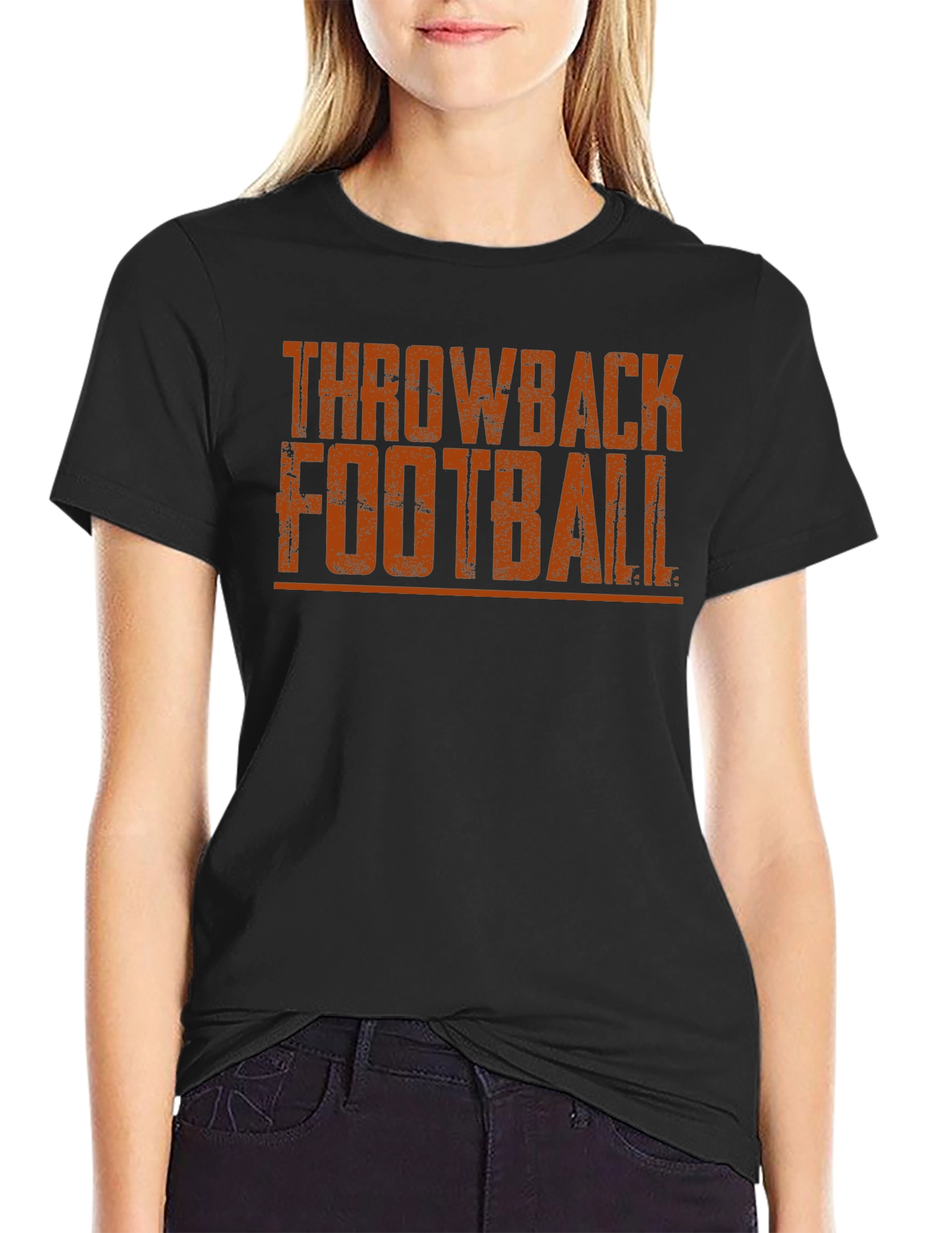 Throwback Football Graphic Tee - Black