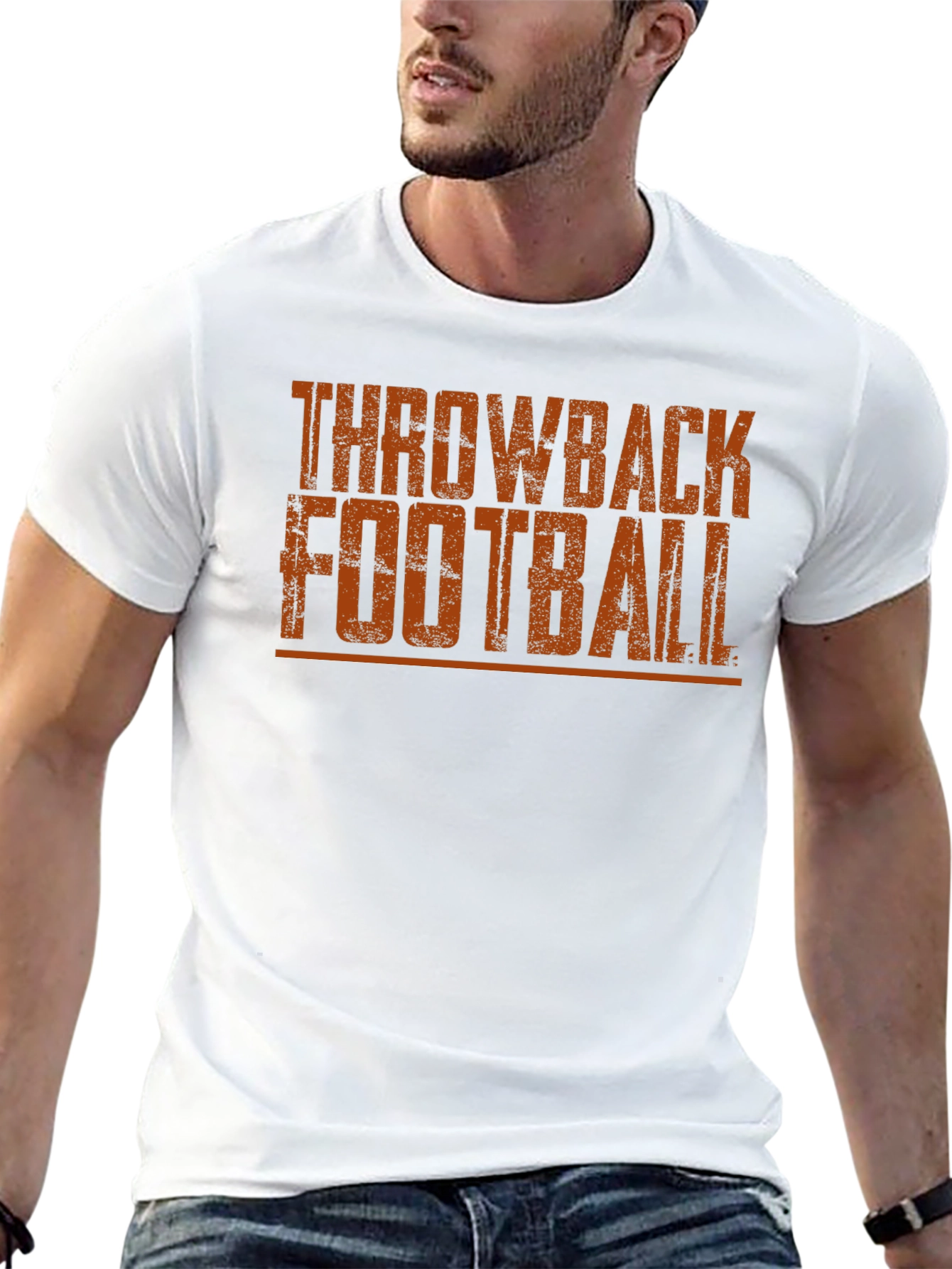 Throwback Football Graphic Tee - Black