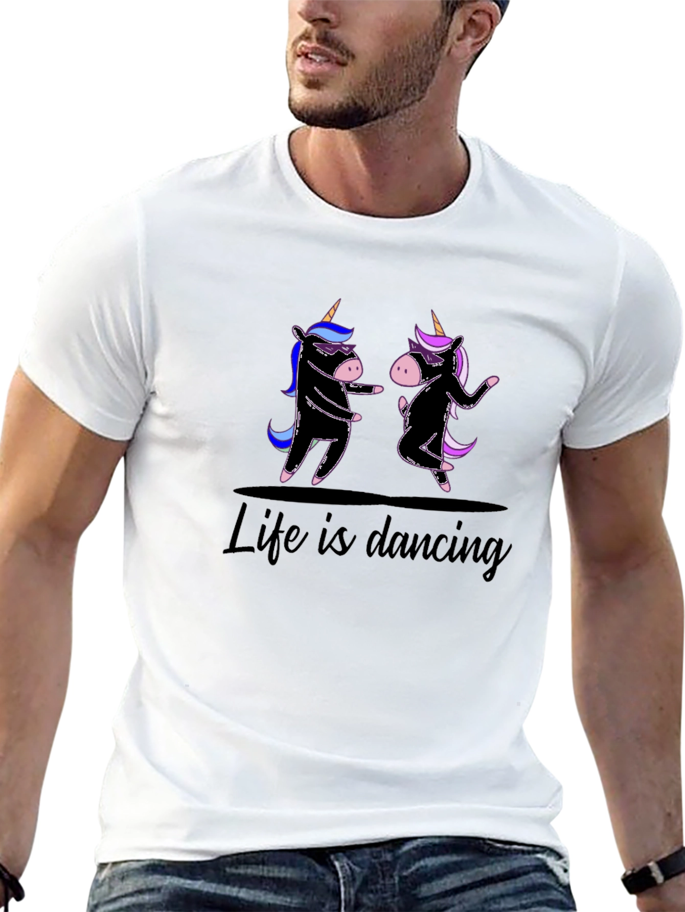 Life is Dancing Unicorn Graphic Tee