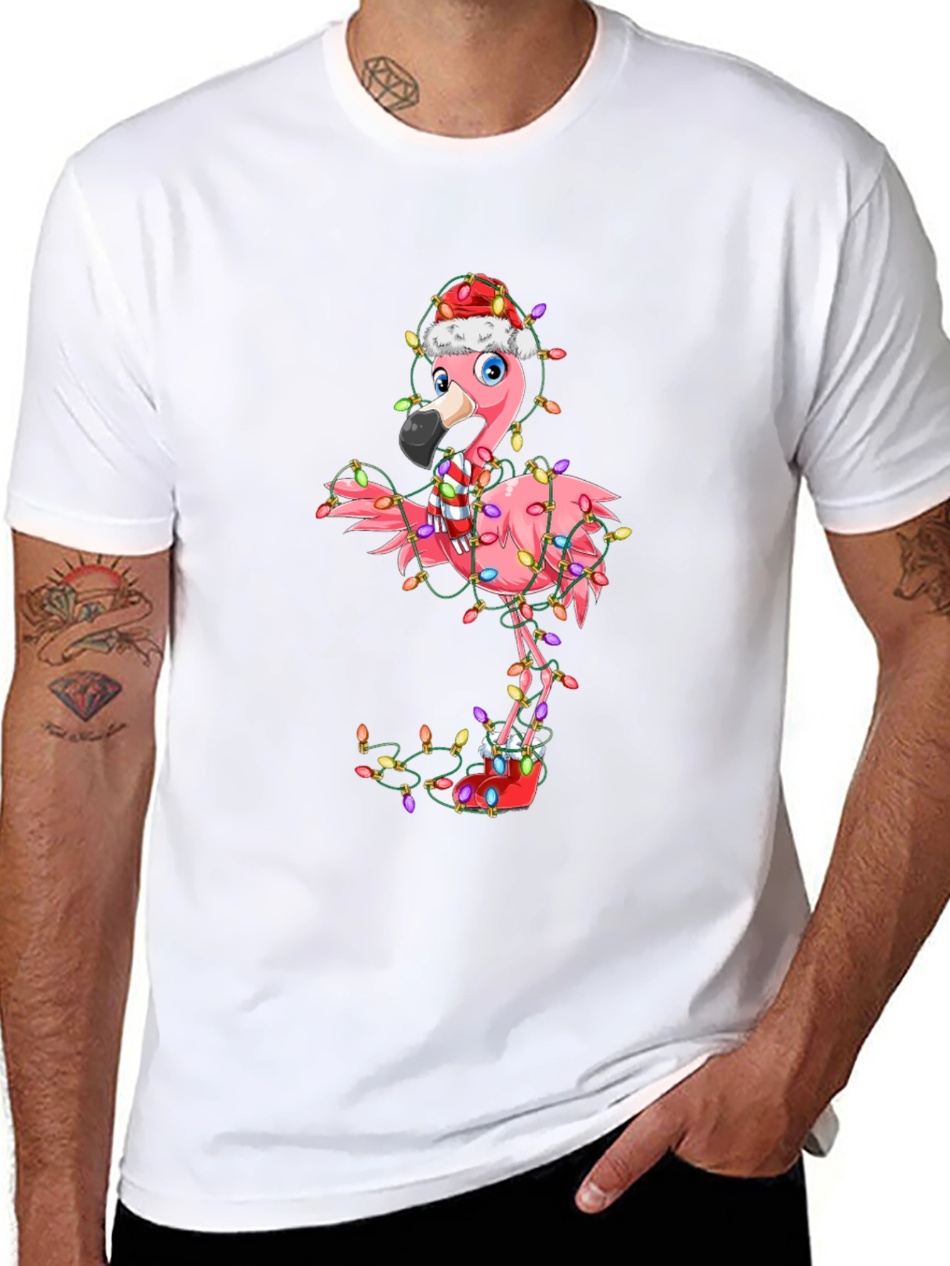 Festive Flamingo Holiday T-Shirt