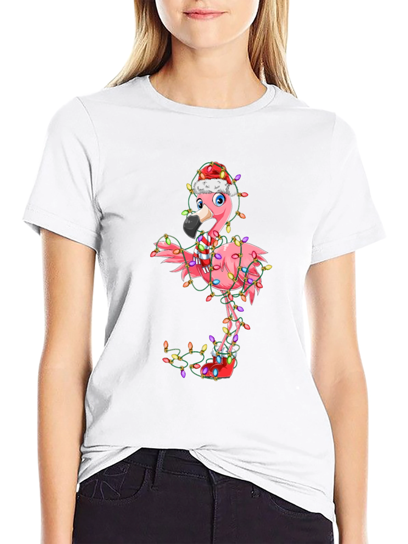 Festive Flamingo Holiday T-Shirt