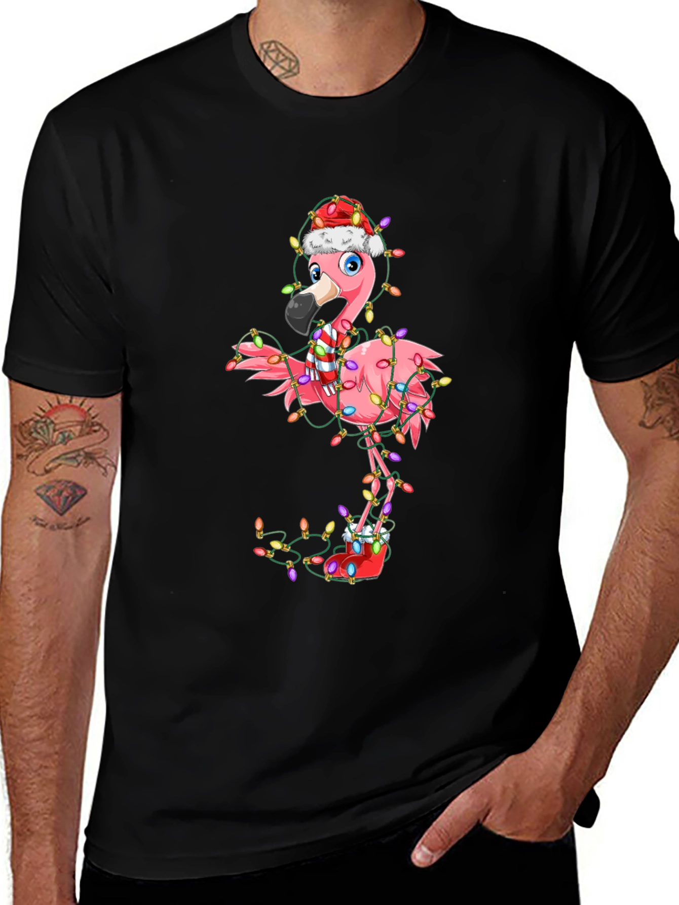 Festive Flamingo Holiday T-Shirt