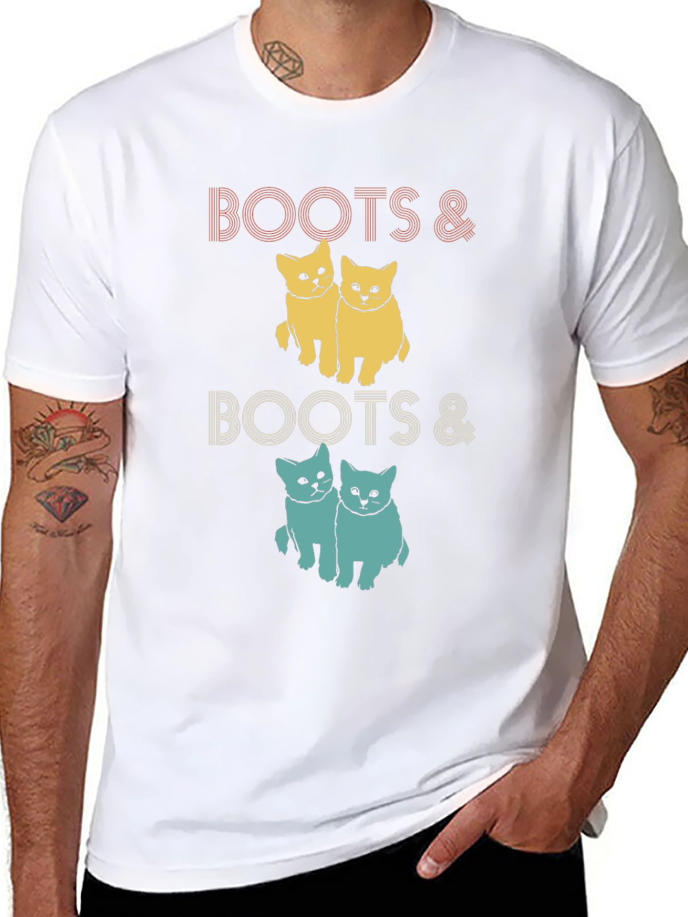 Boots & Boots Cats Graphic T-Shirt