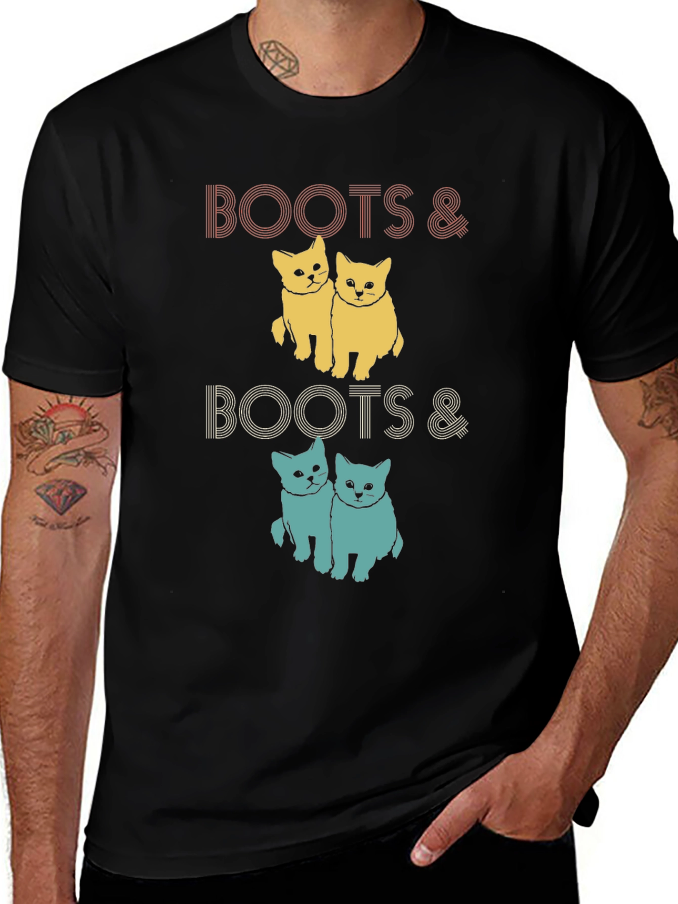 Boots & Boots Cats Graphic T-Shirt