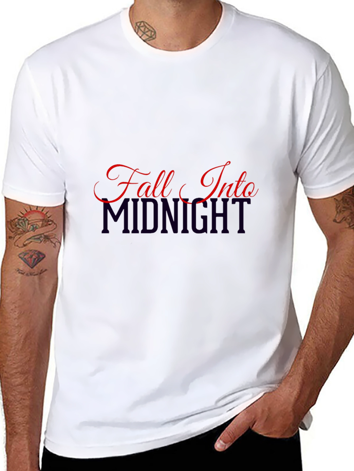 Fall Into Midnight Graphic T-Shirt - Stylish Black Tee