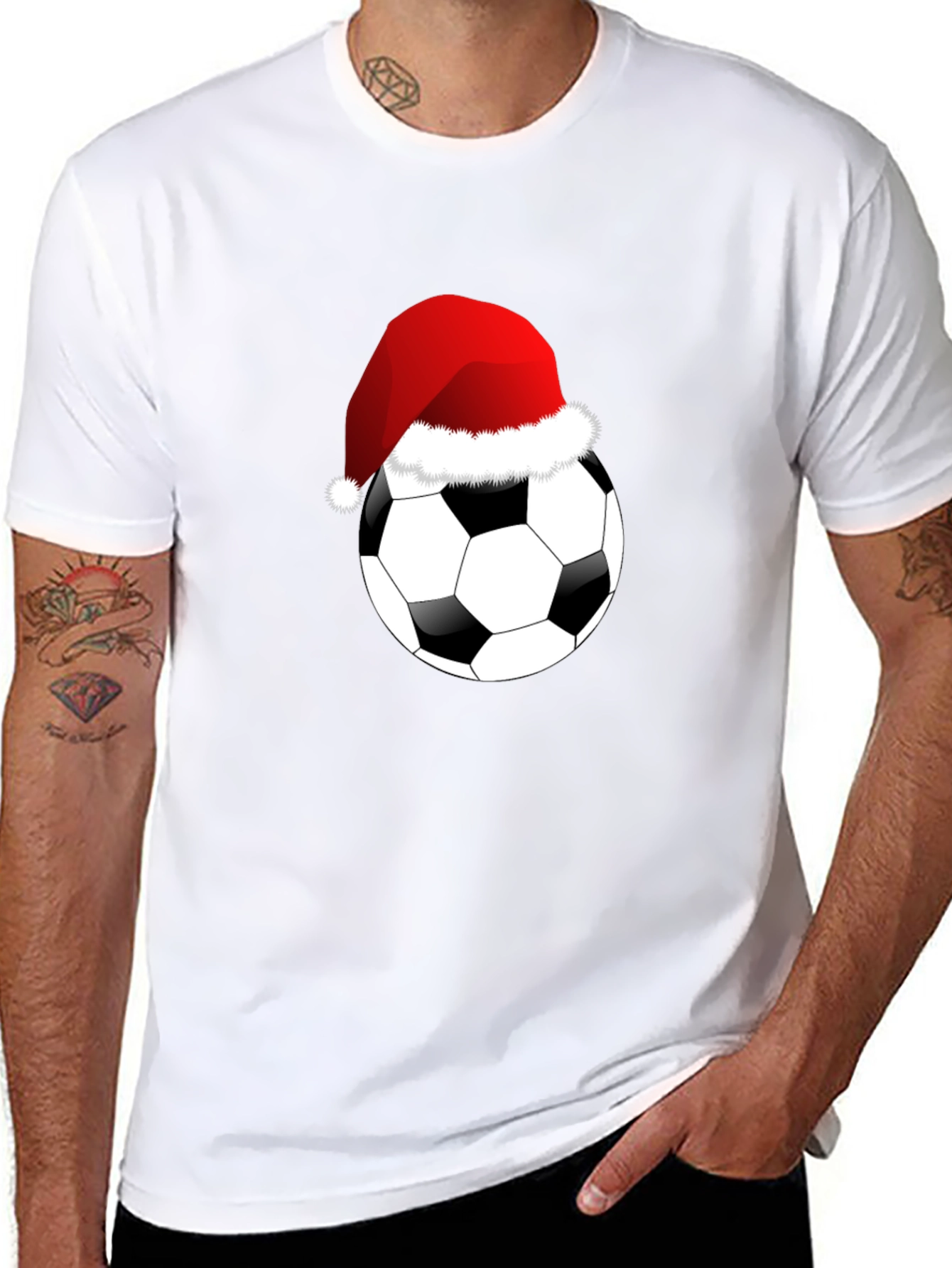 Christmas Soccer Ball T-Shirt - Festive Holiday Tee