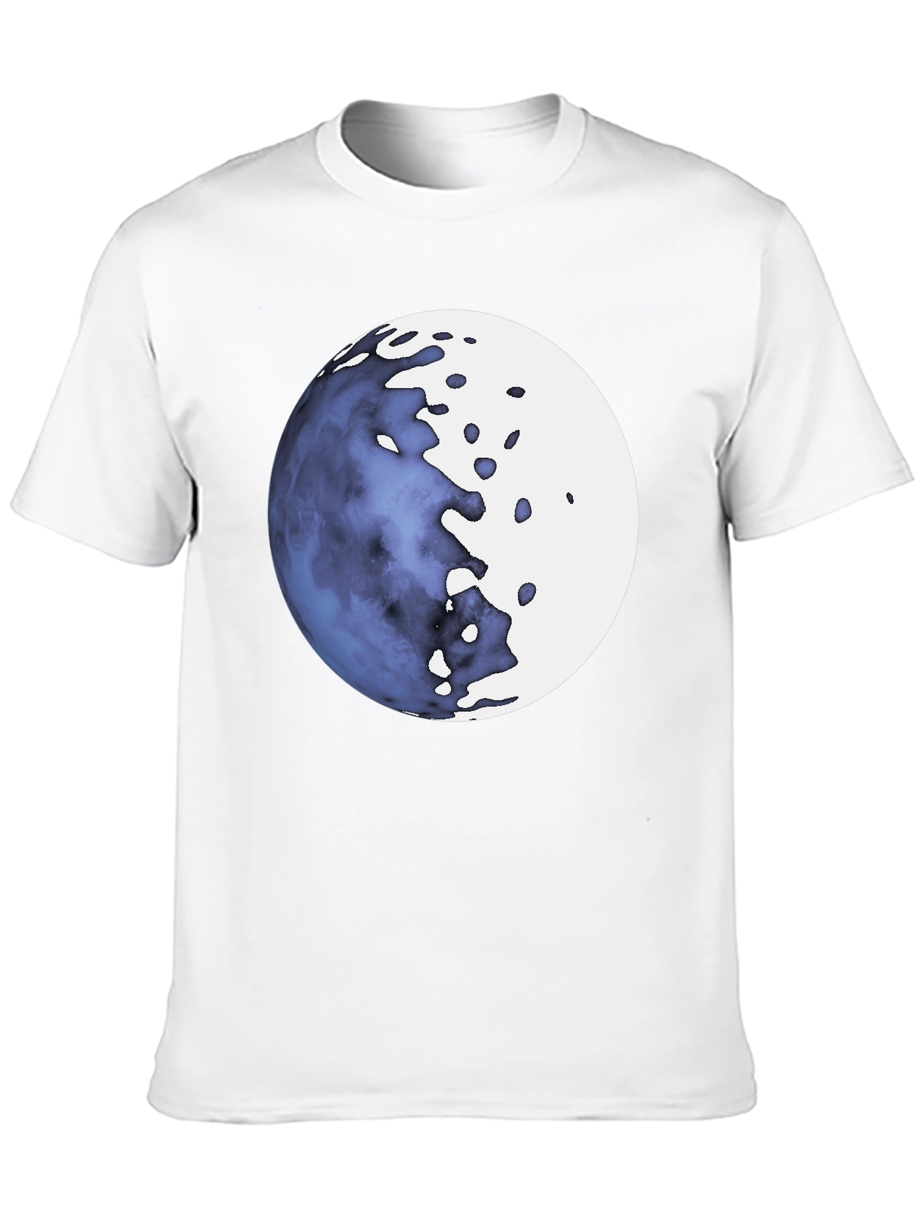 Abstract Moon Graphic Black T-Shirt
