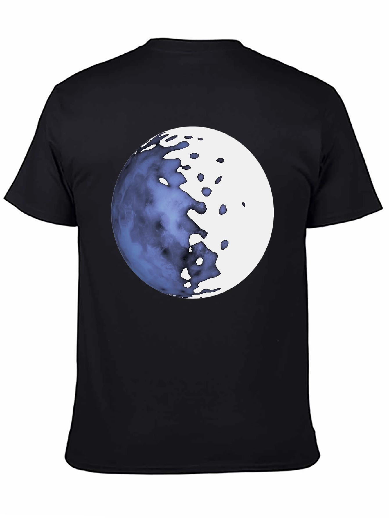 Abstract Moon Graphic Black T-Shirt