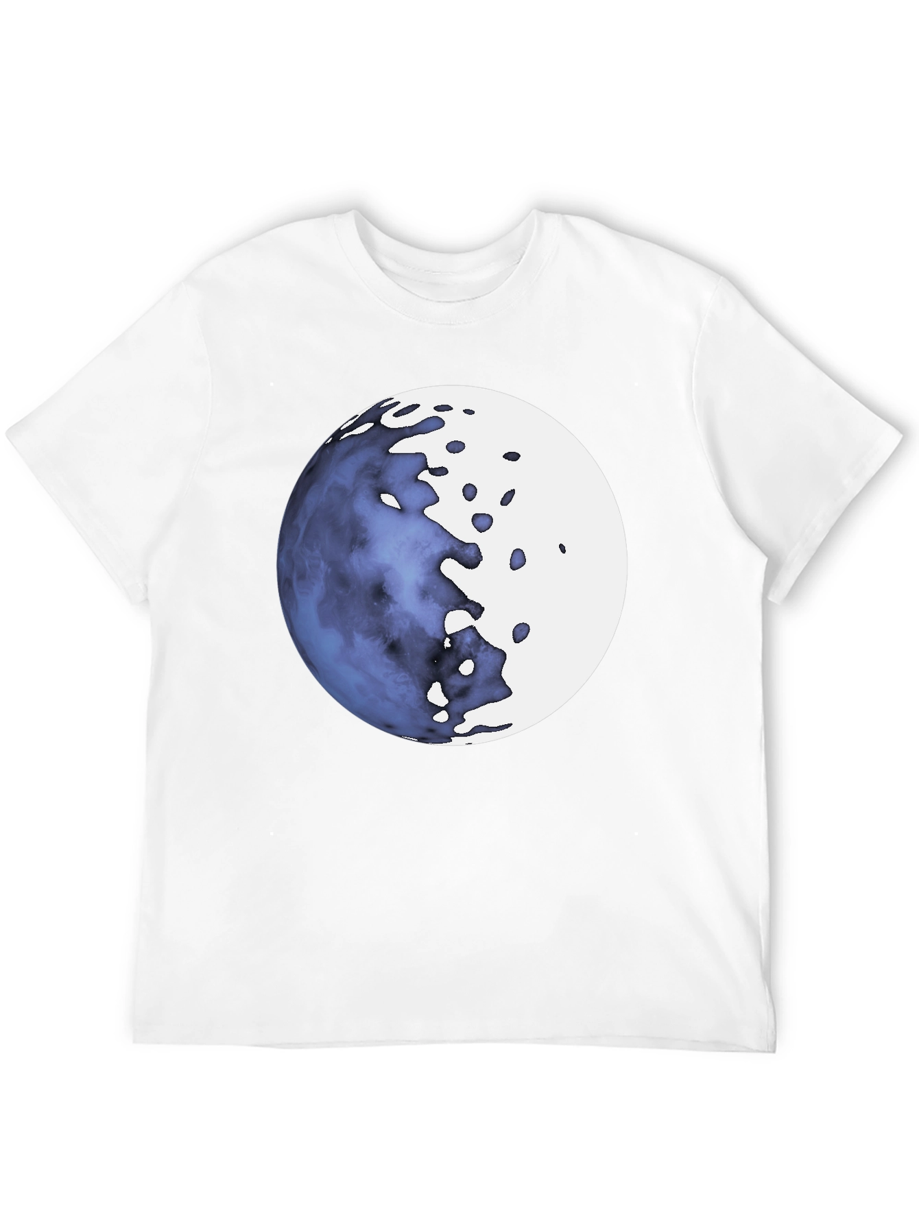 Abstract Moon Graphic Black T-Shirt