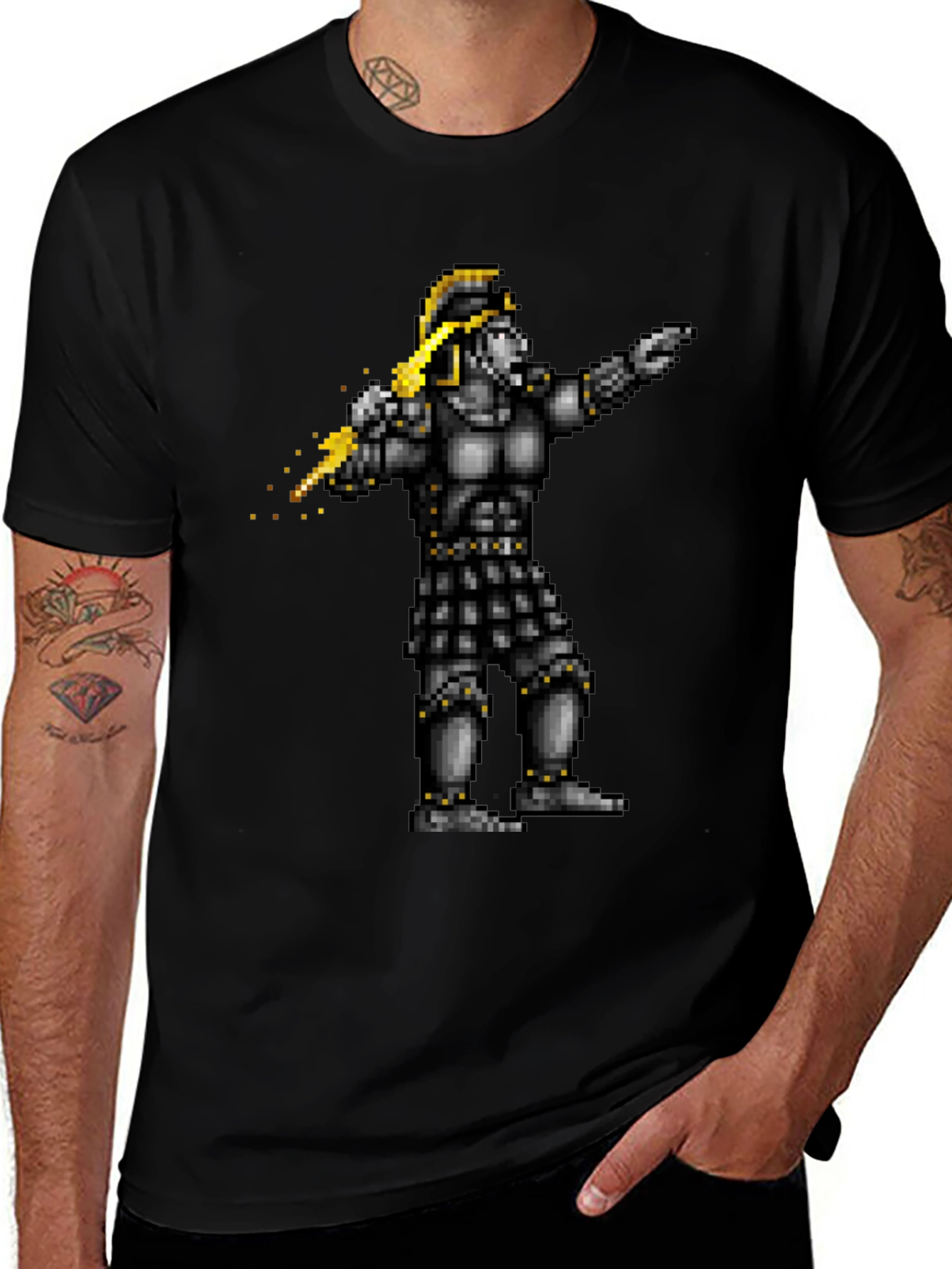 Retro Pixel Art Warrior T-Shirt
