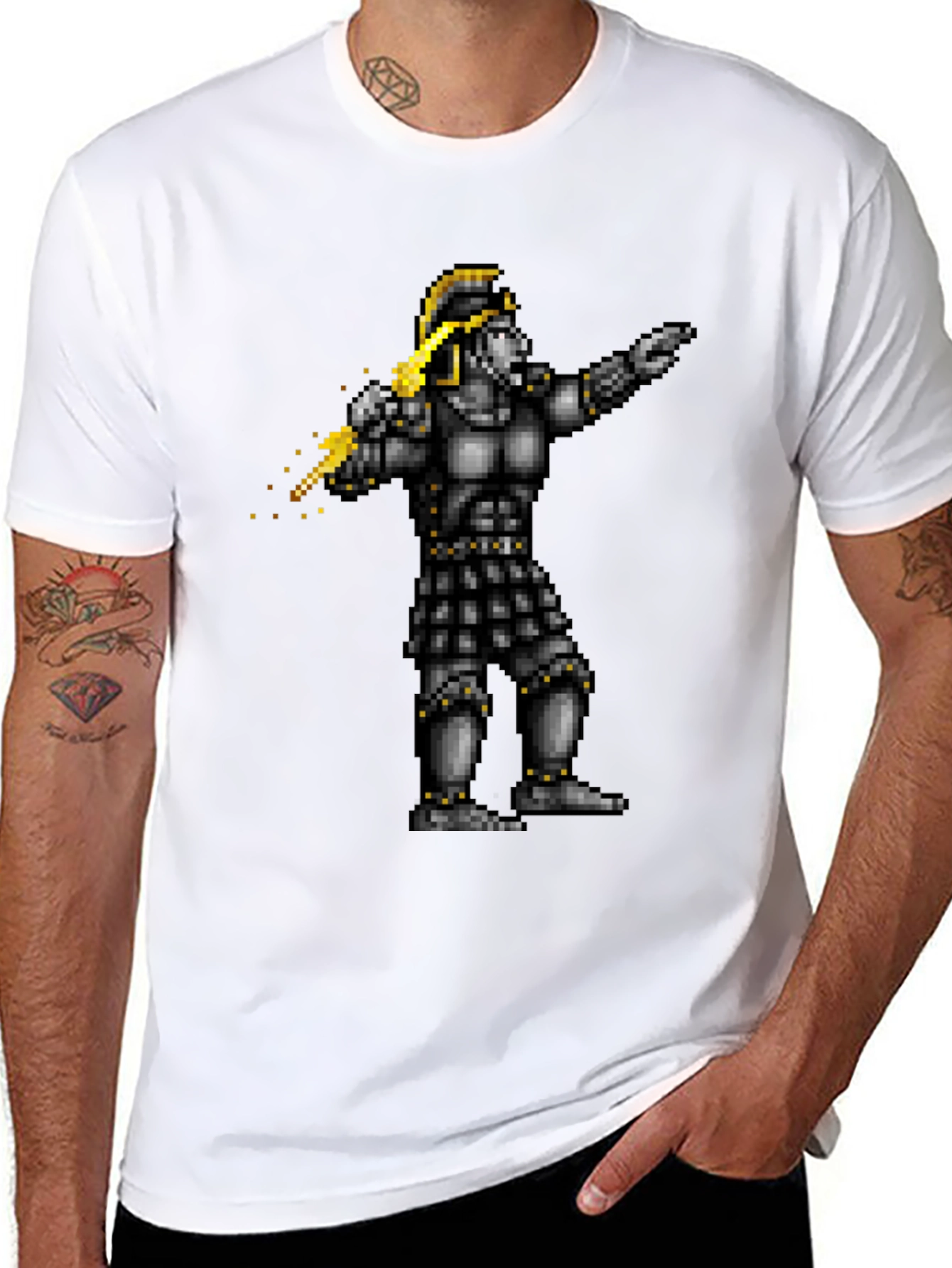 Retro Pixel Art Warrior T-Shirt