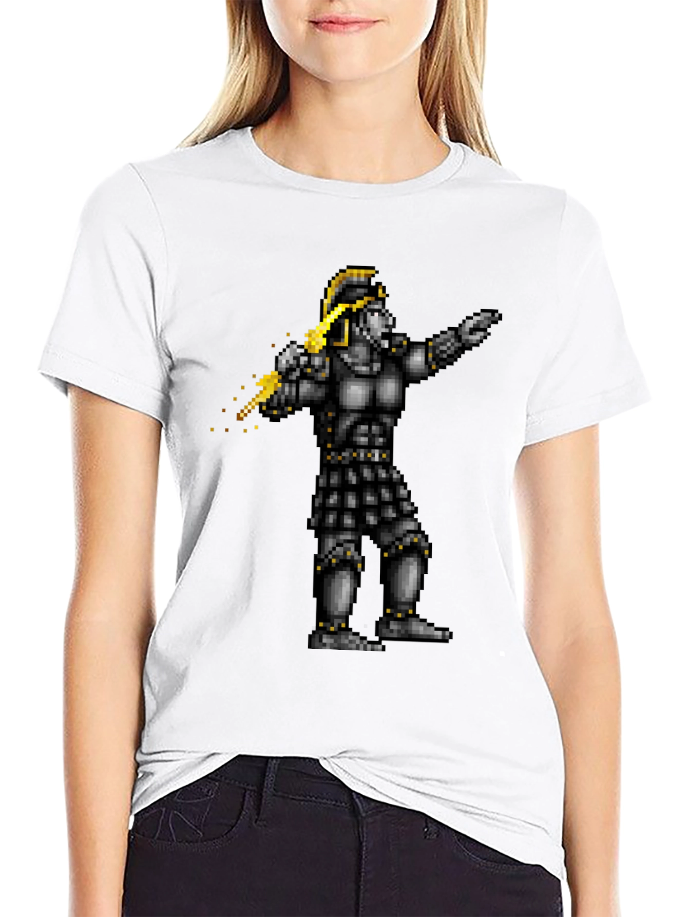 Retro Pixel Art Warrior T-Shirt