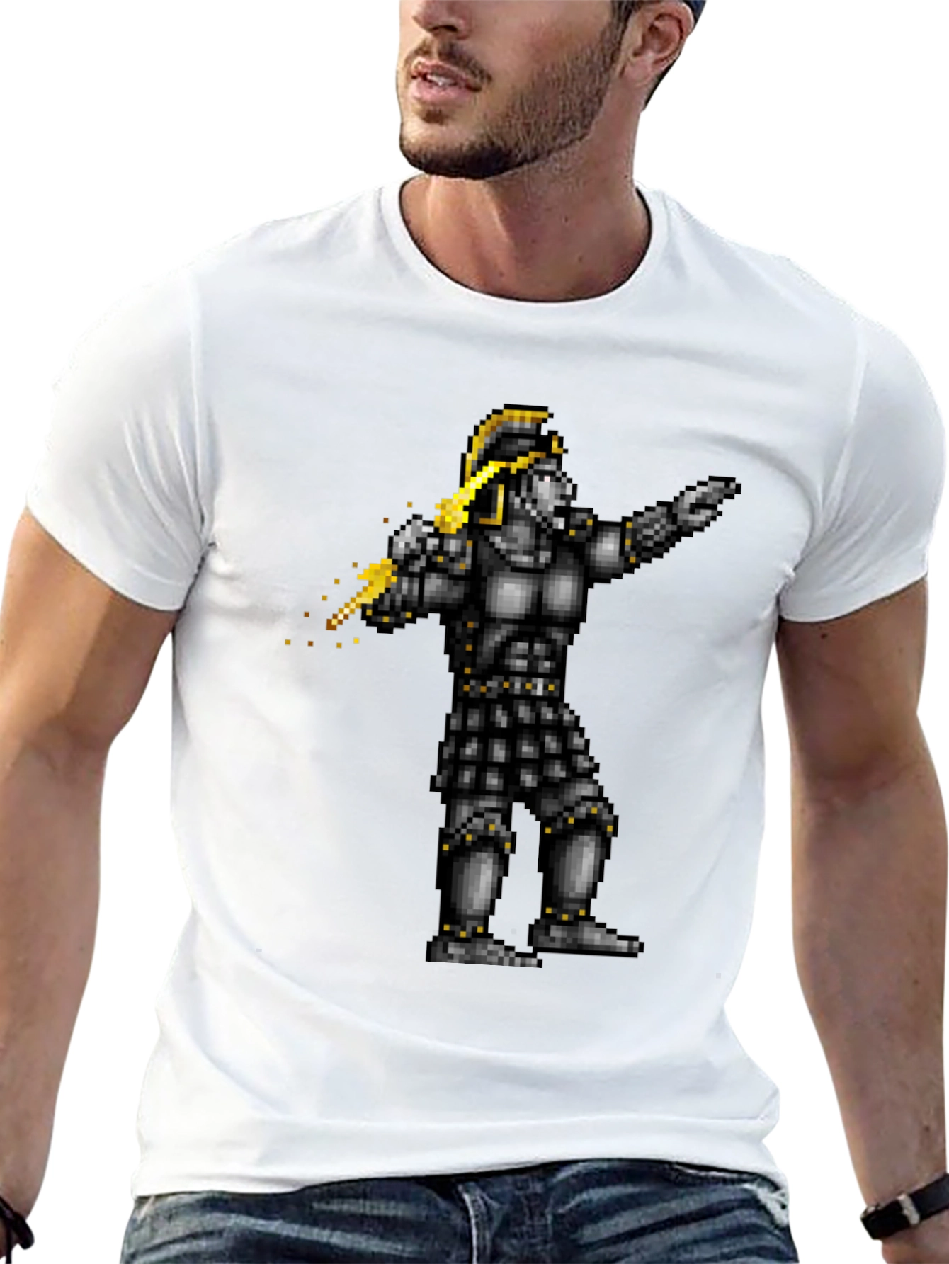 Retro Pixel Art Warrior T-Shirt