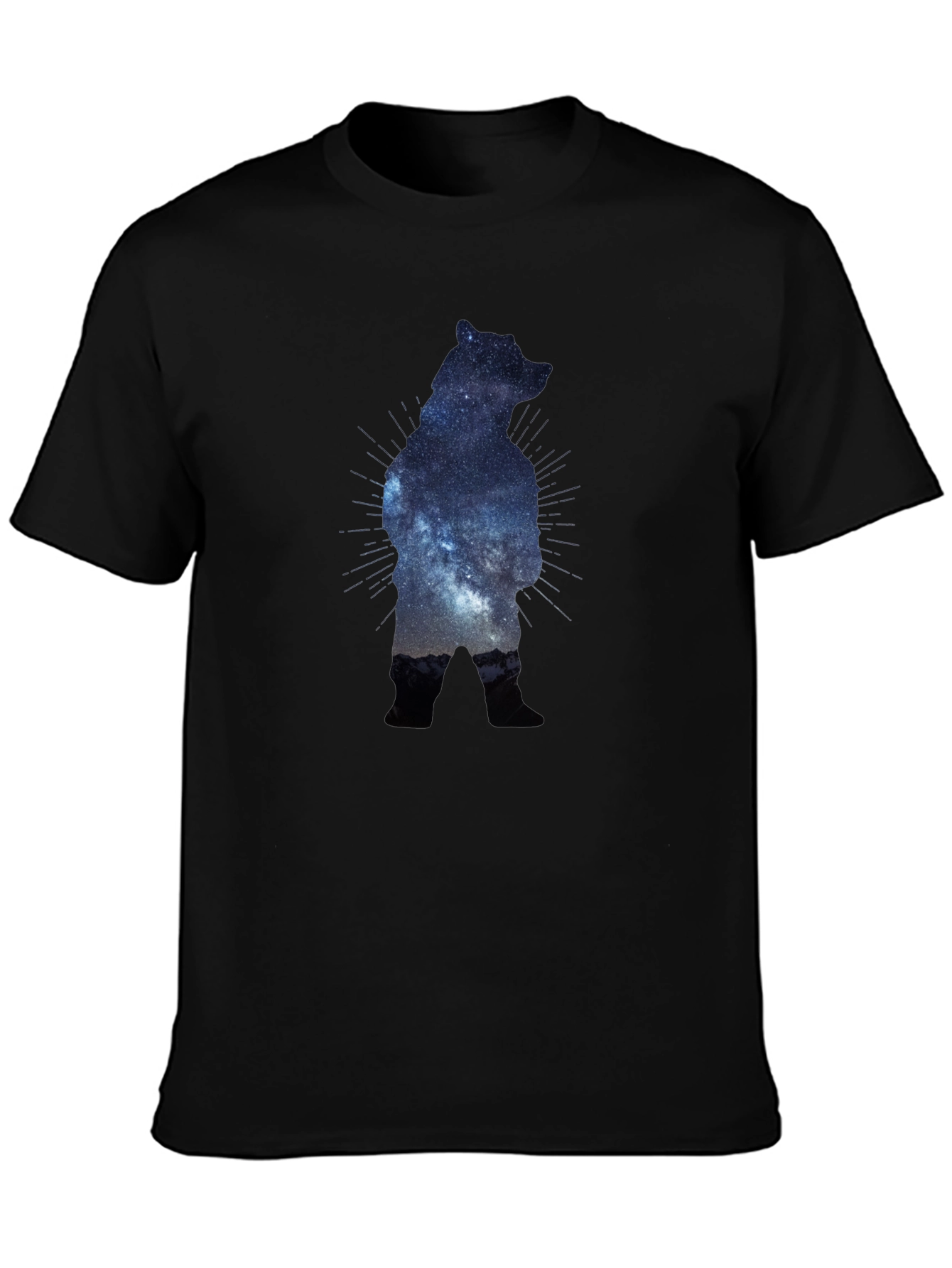Galaxy Bear Graphic Black T-Shirt
