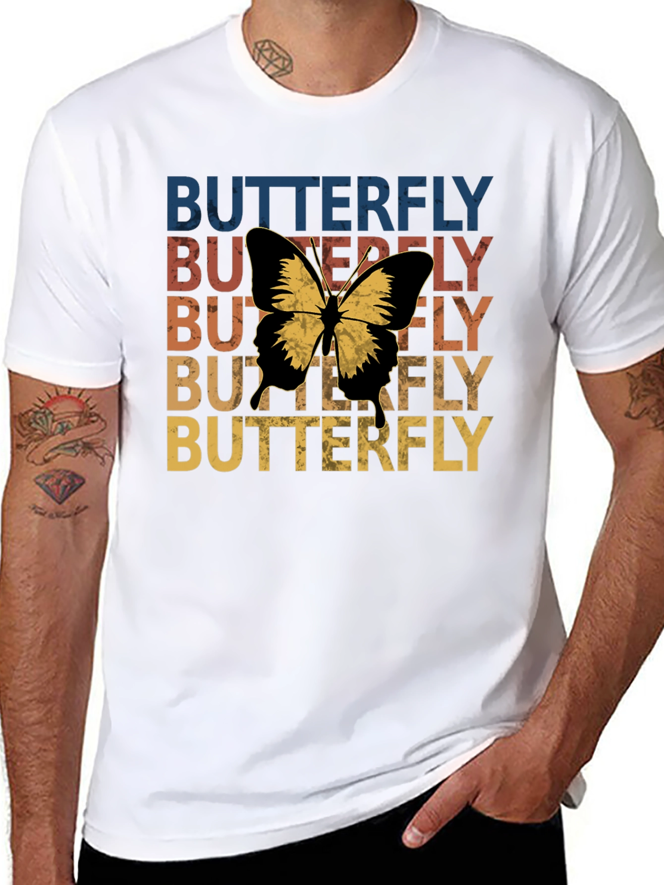 Retro Butterfly Graphic T-Shirt