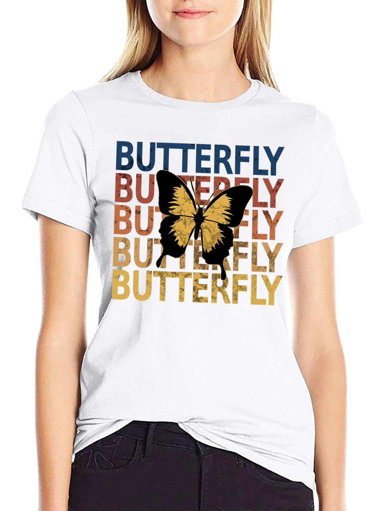 Retro Butterfly Graphic T-Shirt