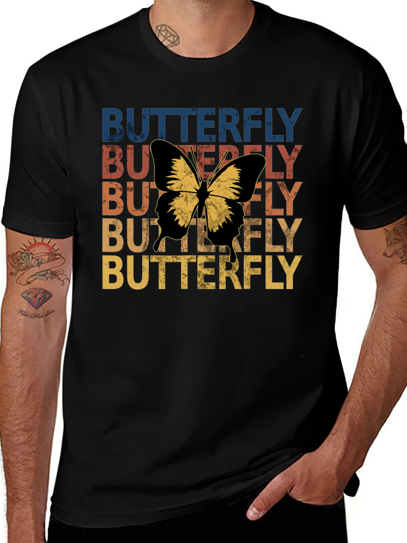 Retro Butterfly Graphic T-Shirt