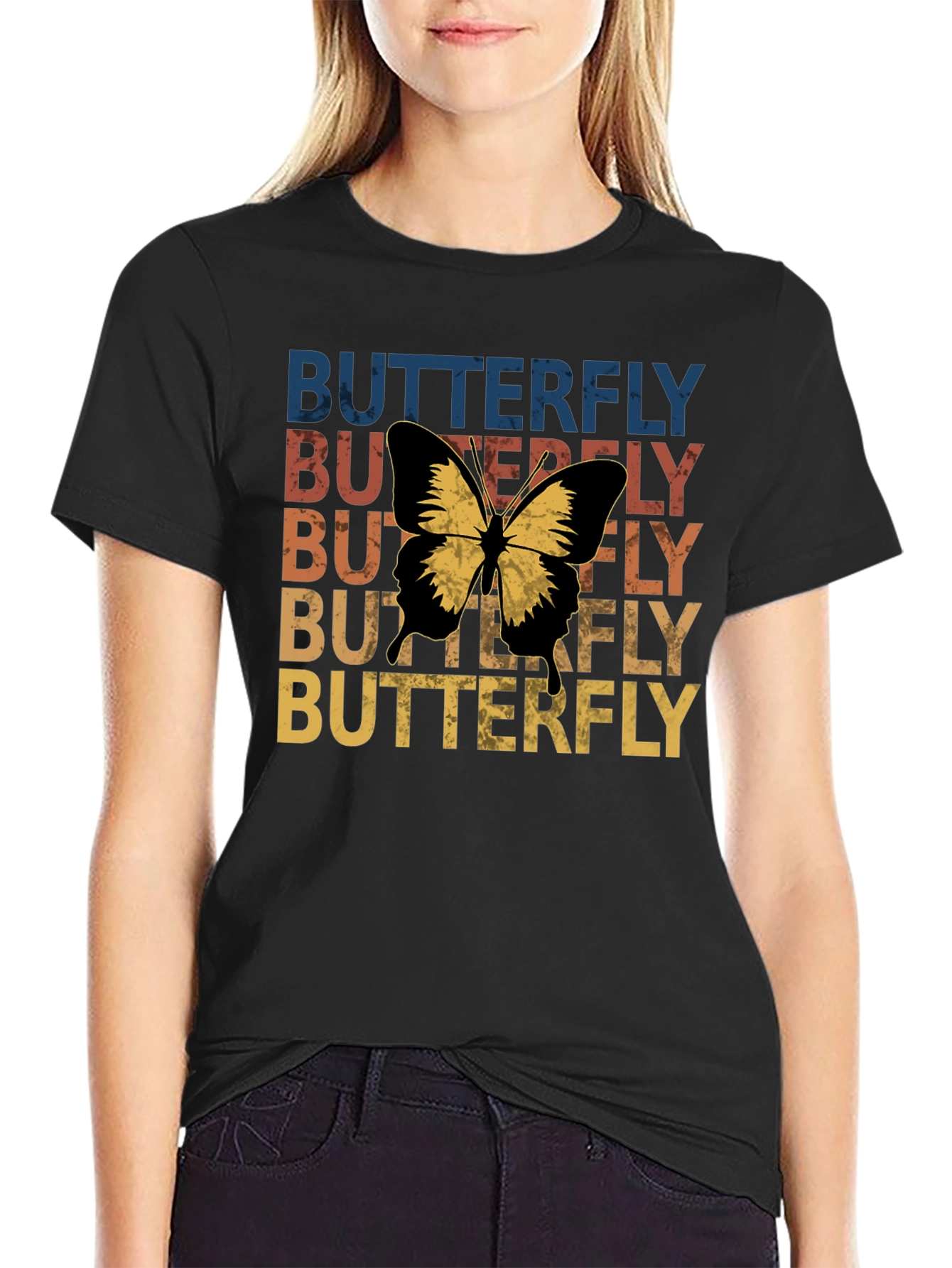Retro Butterfly Graphic T-Shirt