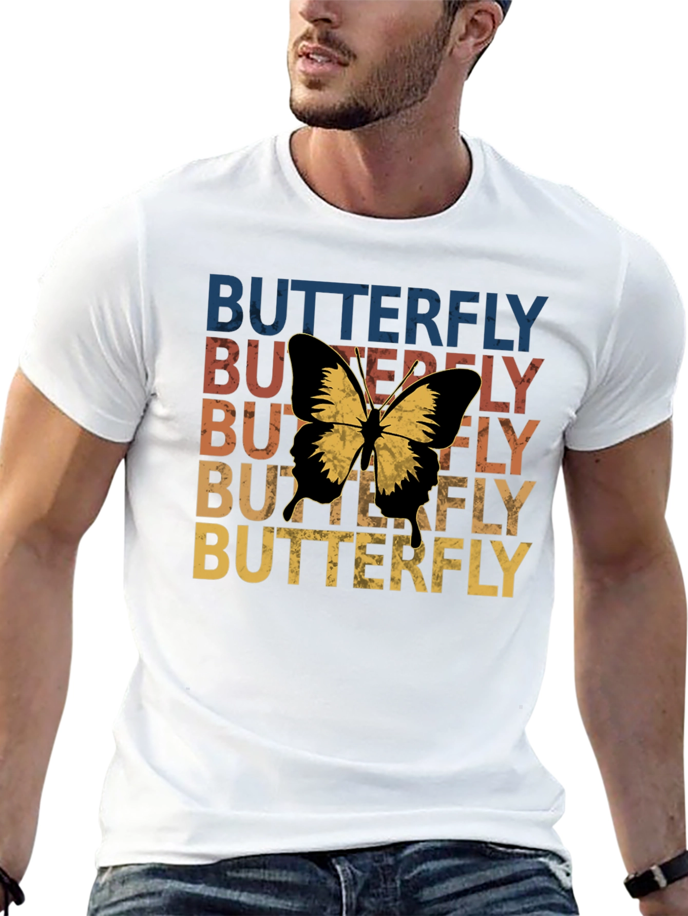 Retro Butterfly Graphic T-Shirt