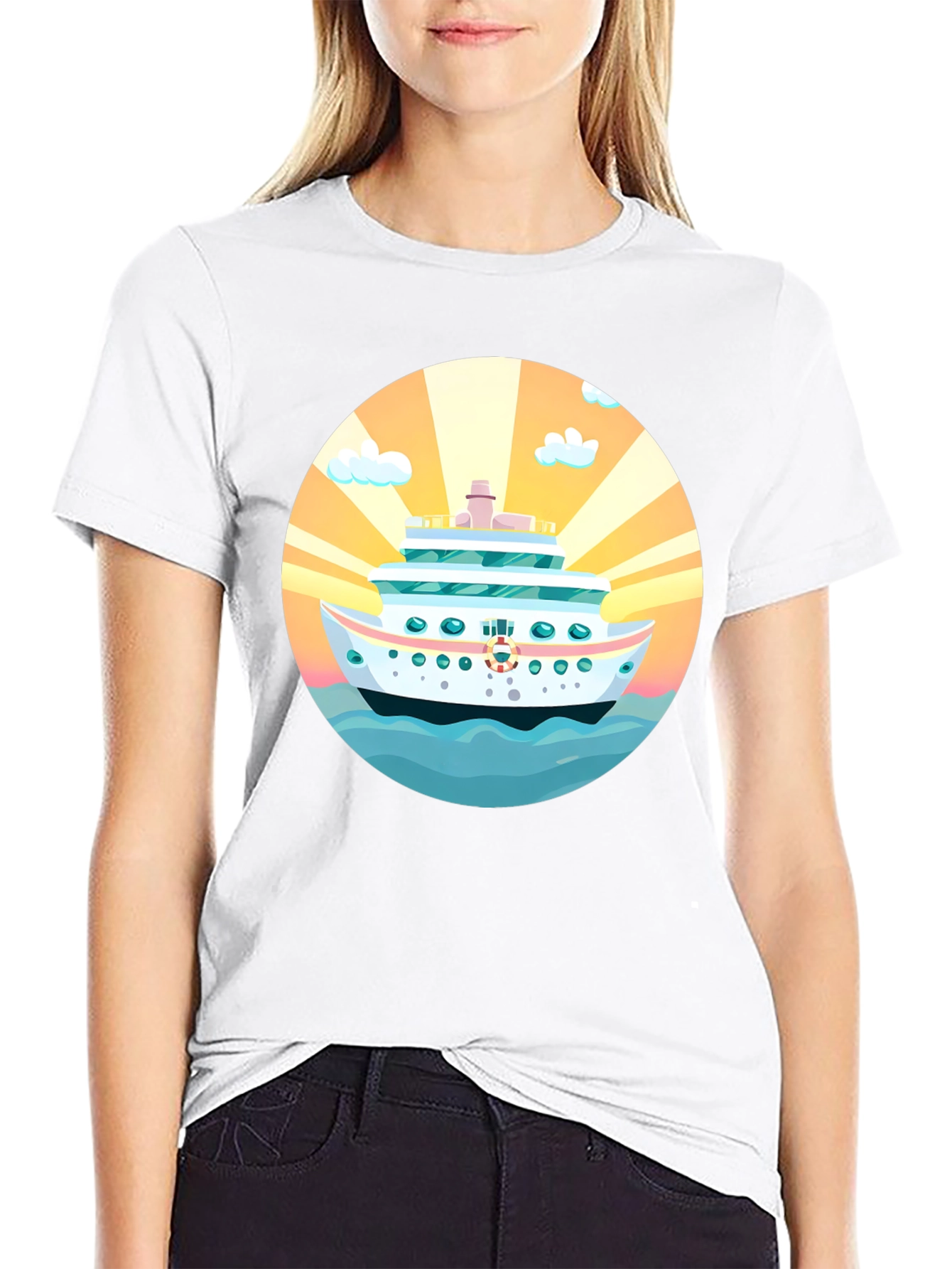 Cruise Ship Graphic Tee - Sun Sea Style!