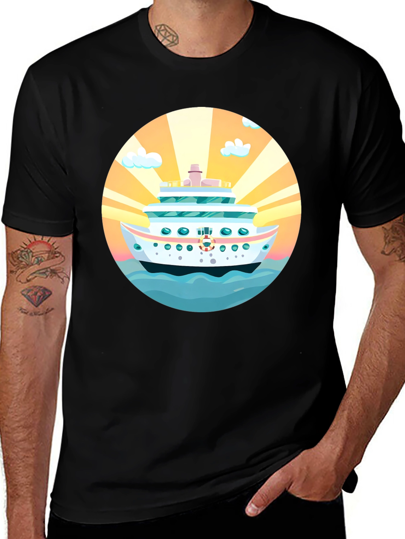 Cruise Ship Graphic Tee - Sun Sea Style!