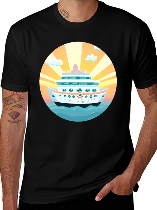Cruise Ship Graphic Tee - Sun Sea Style!