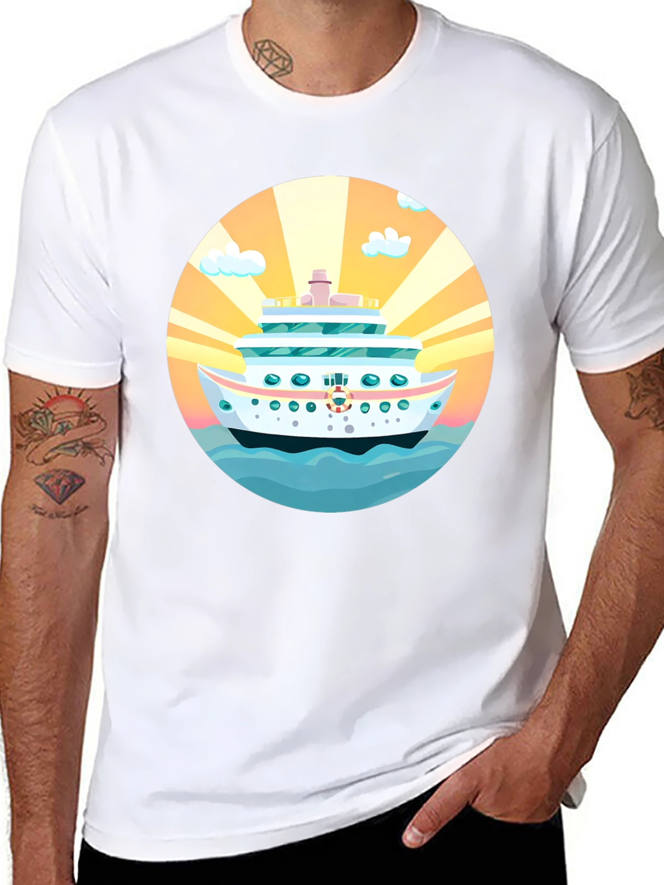 Cruise Ship Graphic Tee - Sun Sea Style!