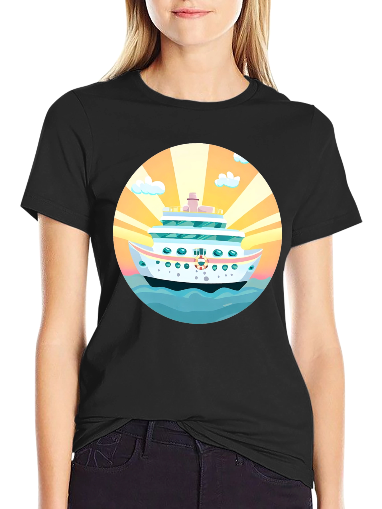 Cruise Ship Graphic Tee - Sun Sea Style!