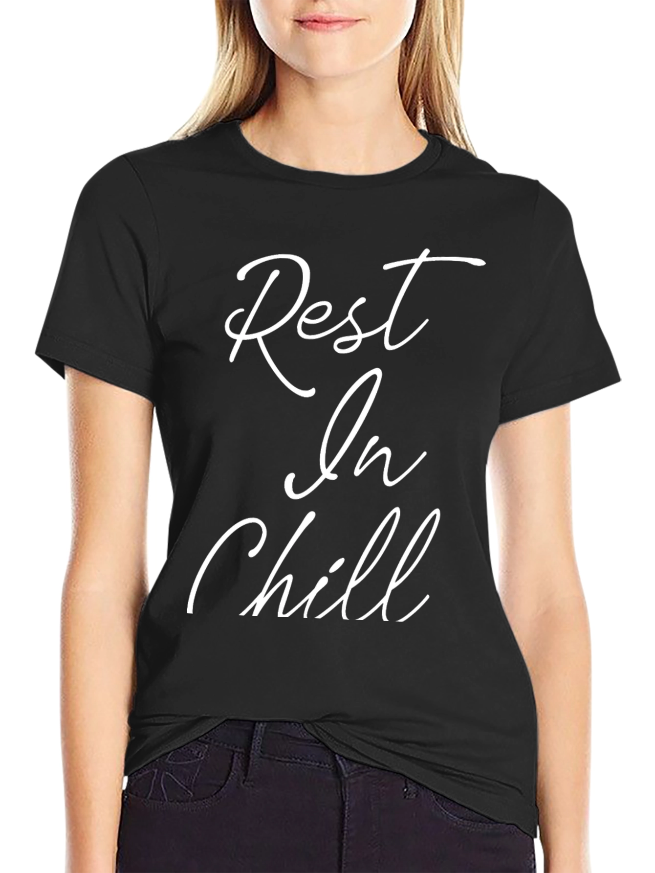 Rest In Chill Mens Black Graphic T-Shirt