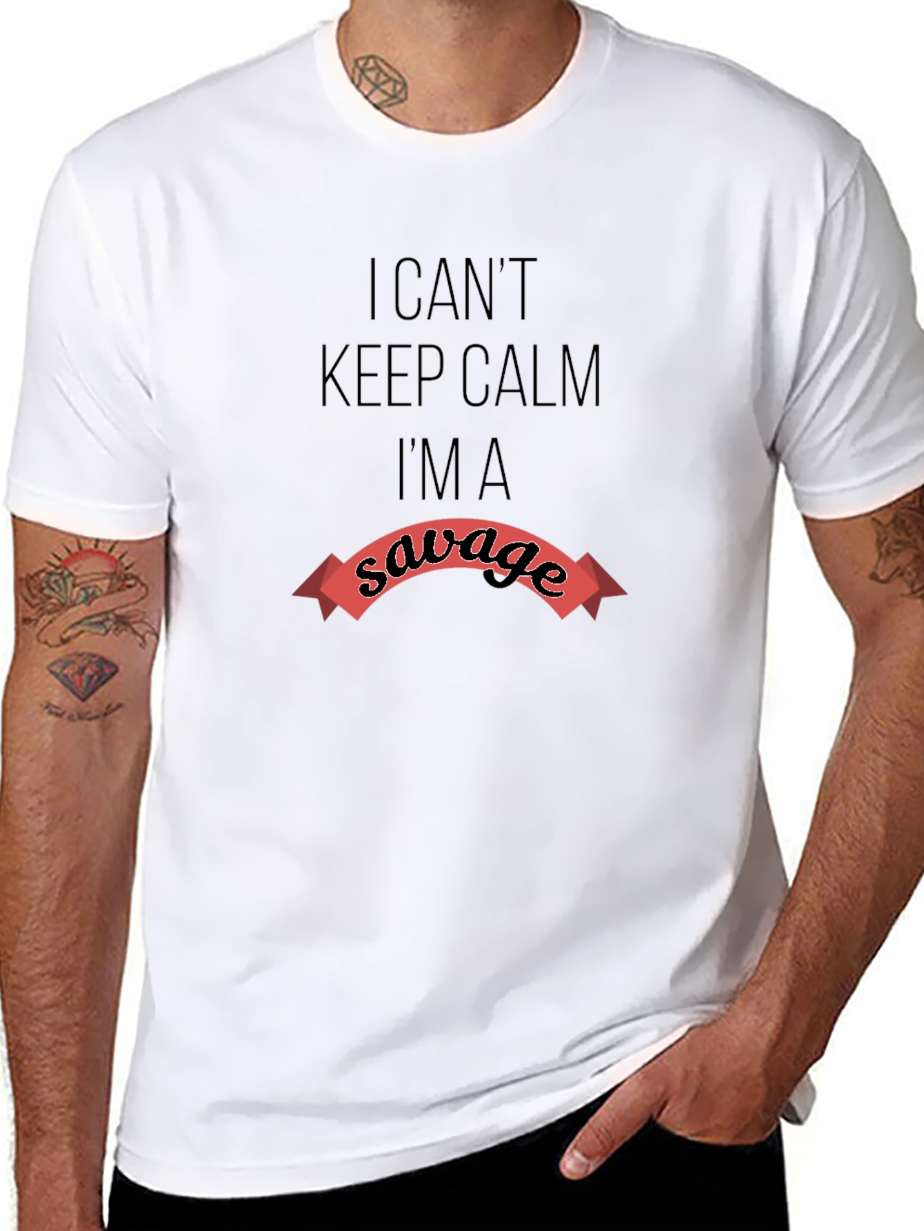 I Cant Keep Calm Im A Savage Black Tee