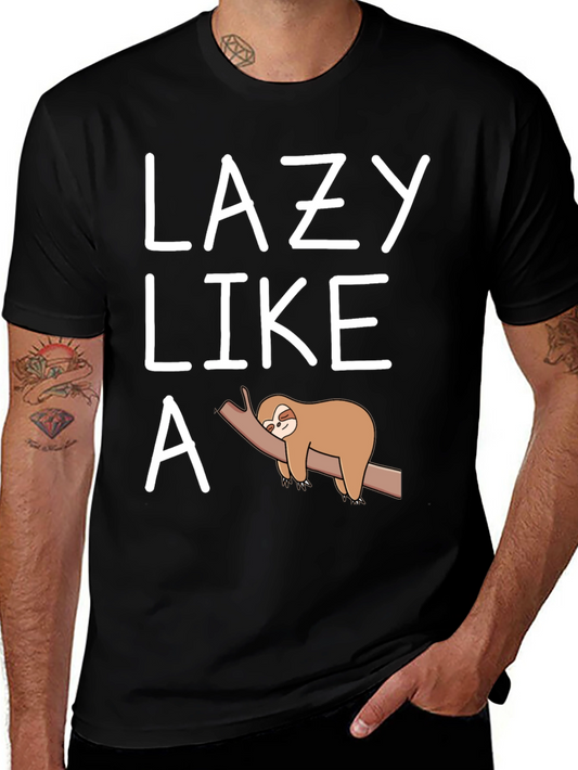 Lazy Like a Sloth T-Shirt Funny Graphic Tee