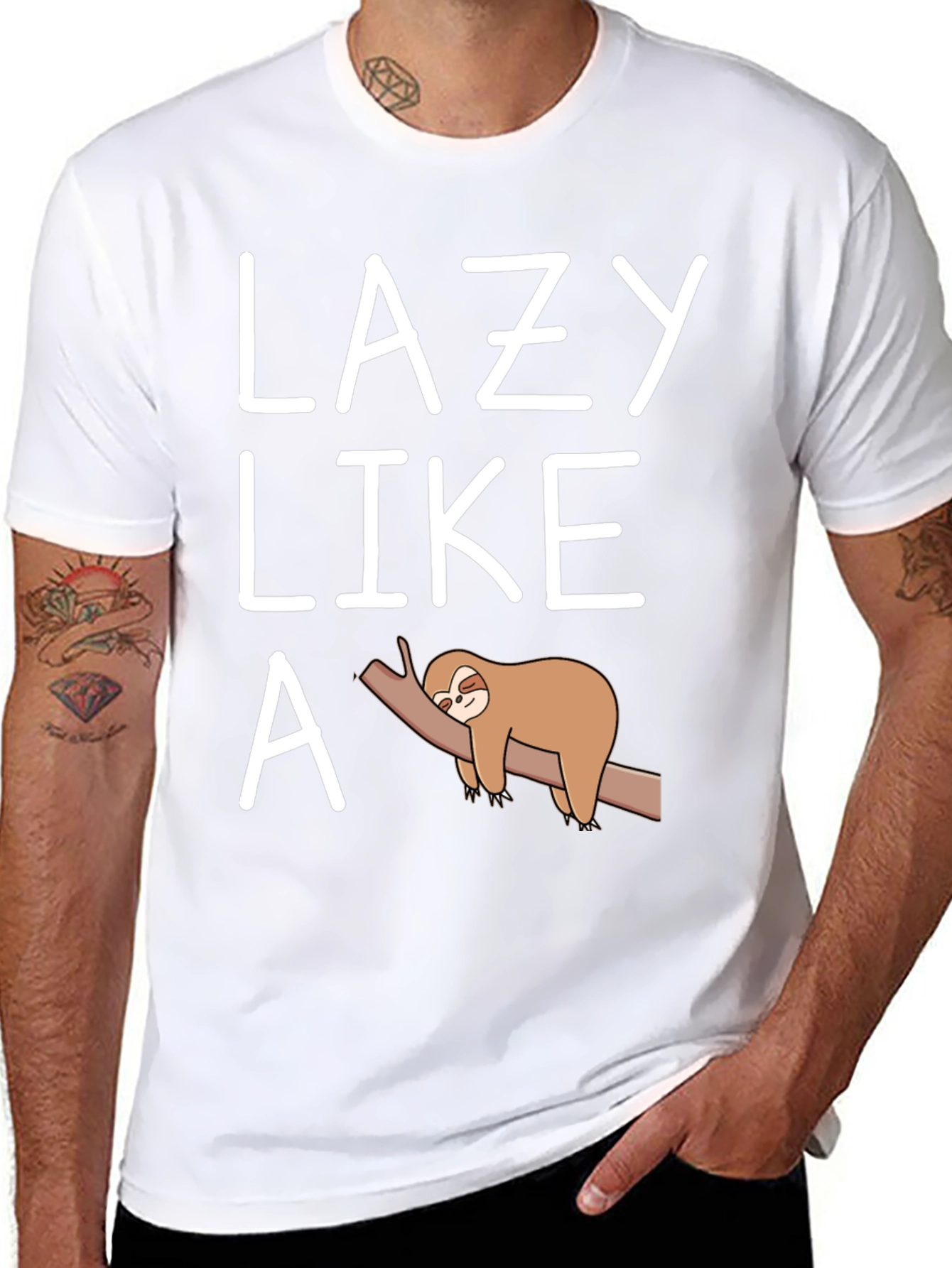 Lazy Like a Sloth T-Shirt Funny Graphic Tee