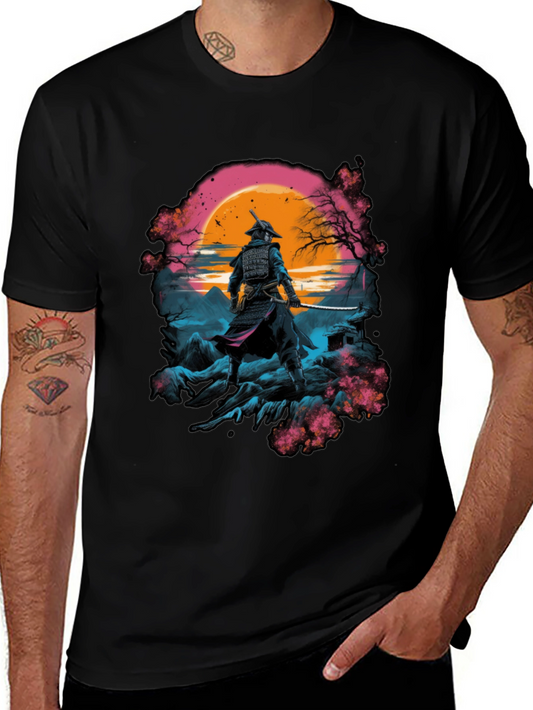 Samurai Sunset Graphic T-Shirt - Martial Arts Tee