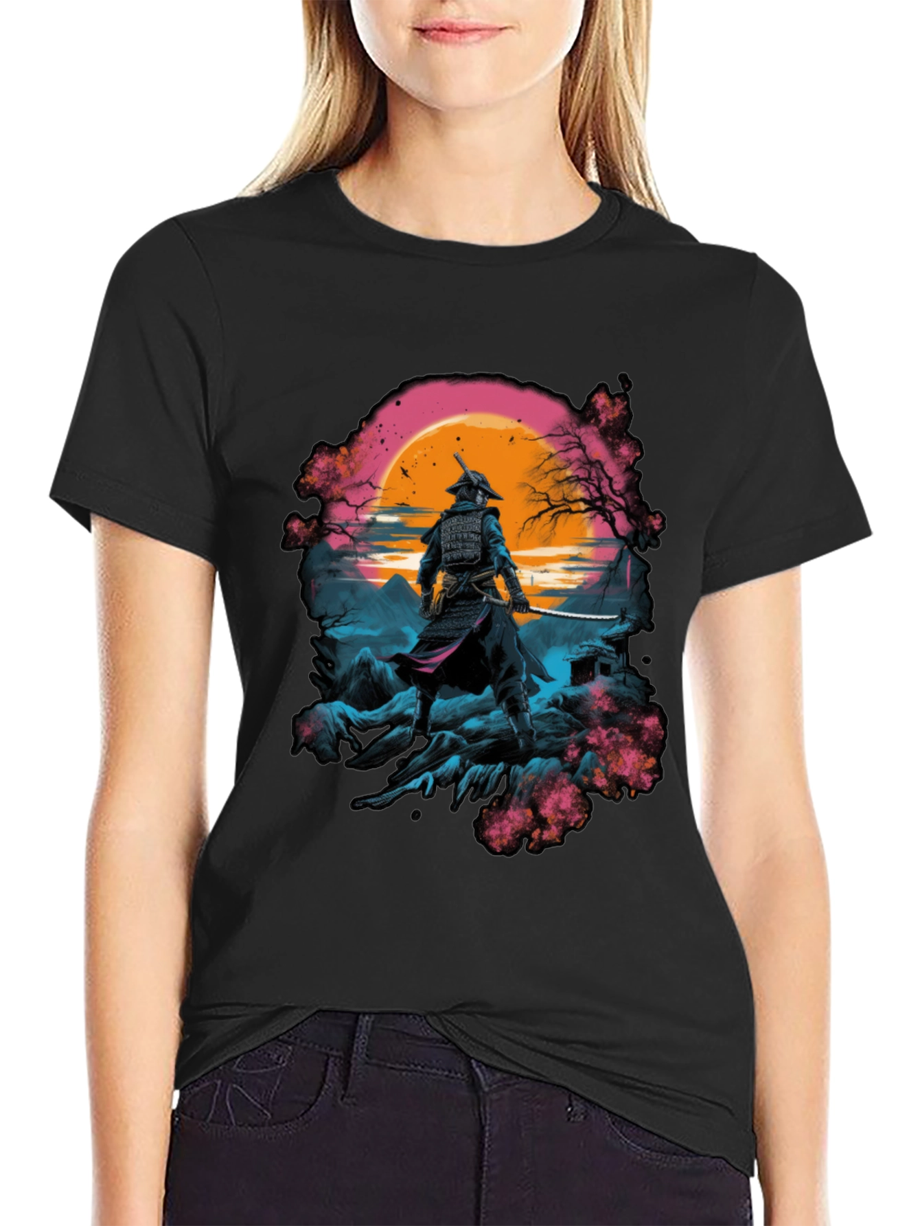 Samurai Sunset Graphic T-Shirt - Martial Arts Tee